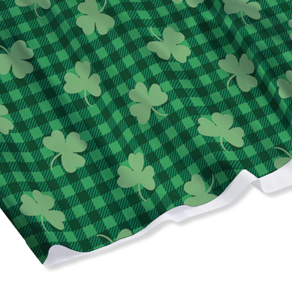 Shamrock Green Plaid Print Pattern Mesh Shorts - Image 4