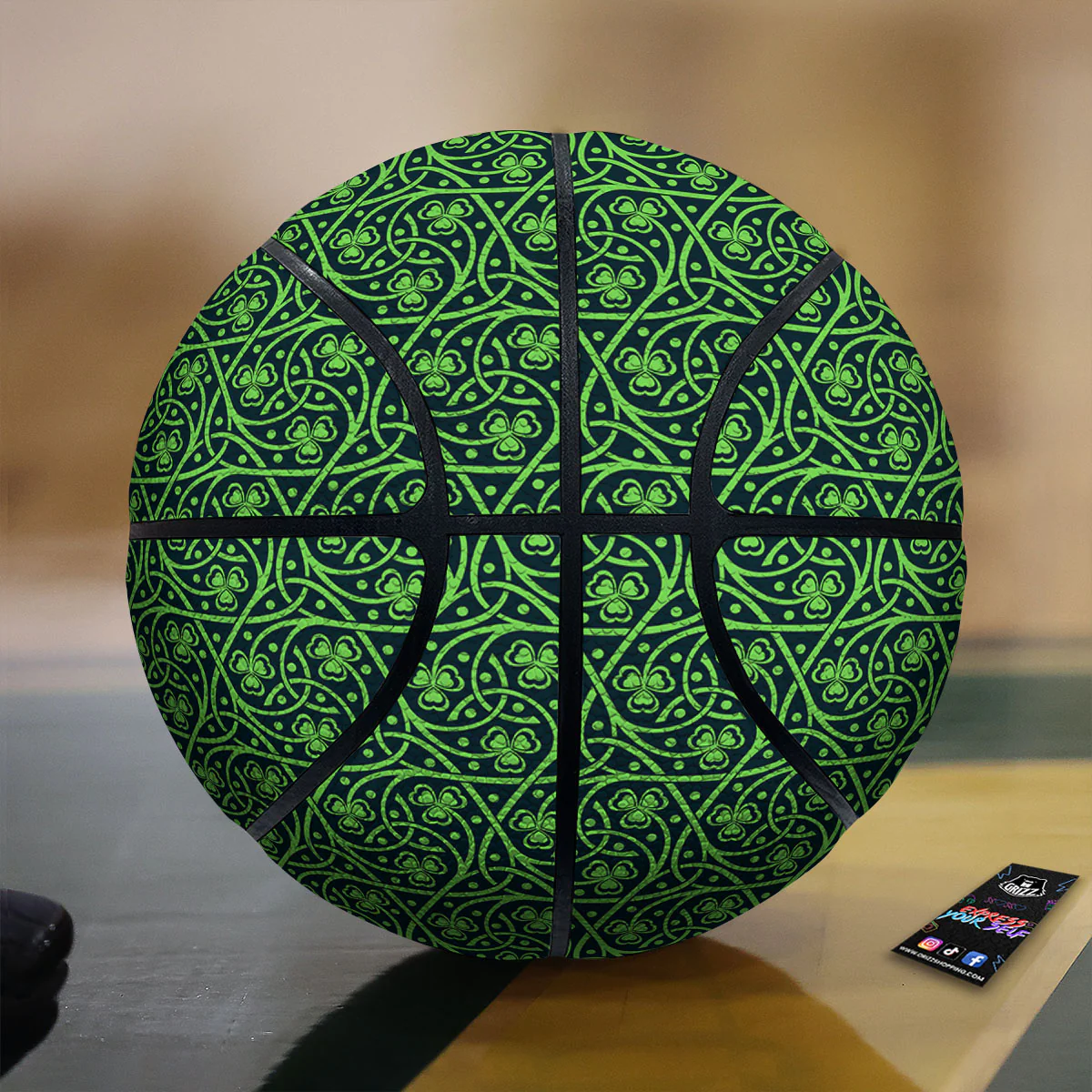 Shamrock Irish Print Pattern Basketball