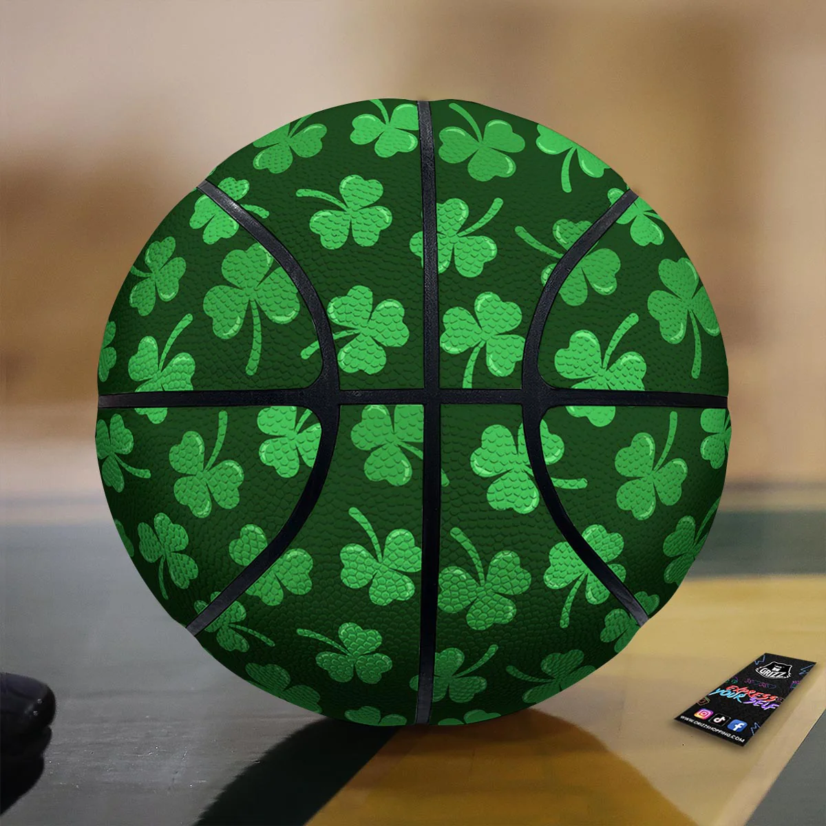 Shamrock St. Patrick's Day Print Pattern Basketball