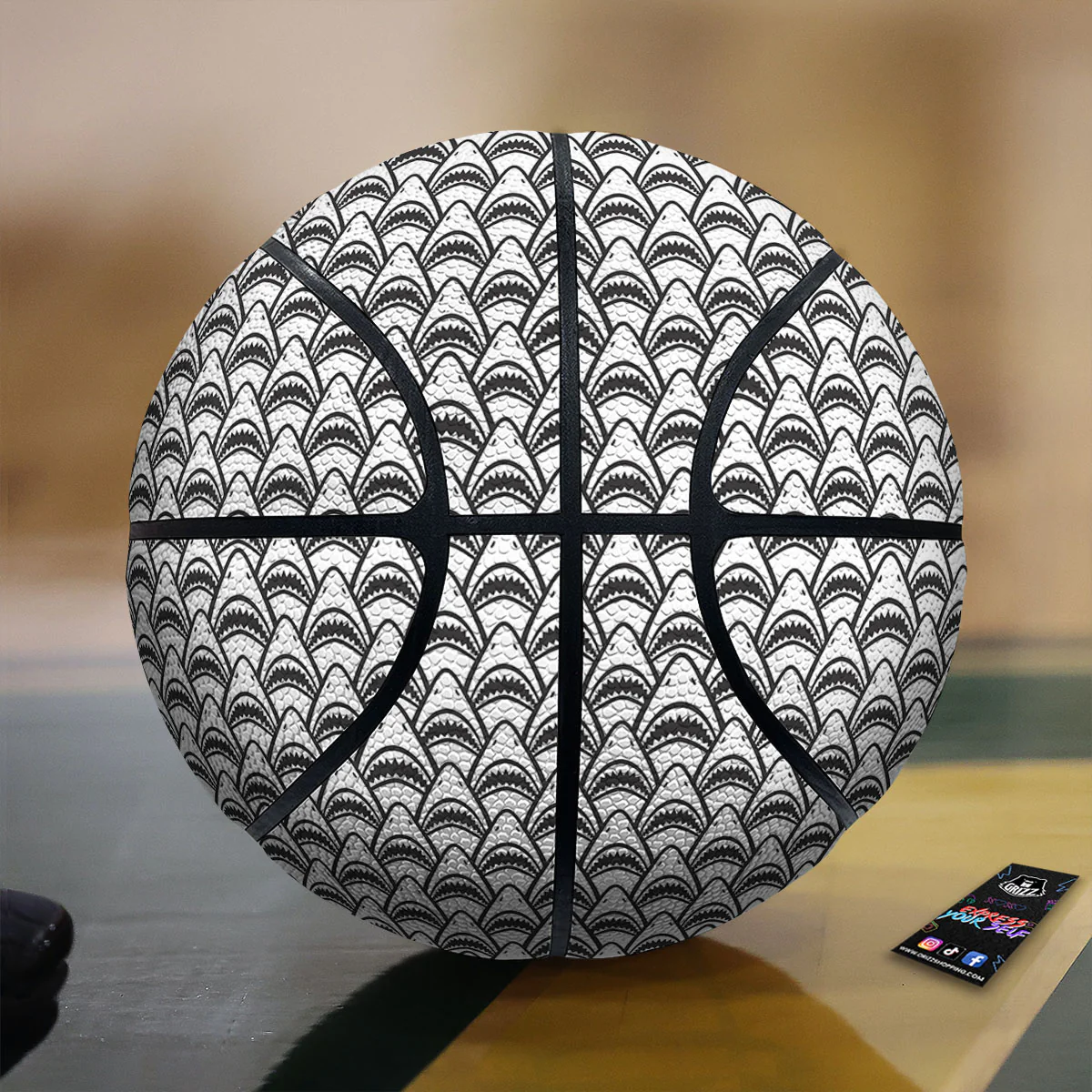 Shark Doodle Print Pattern Basketball