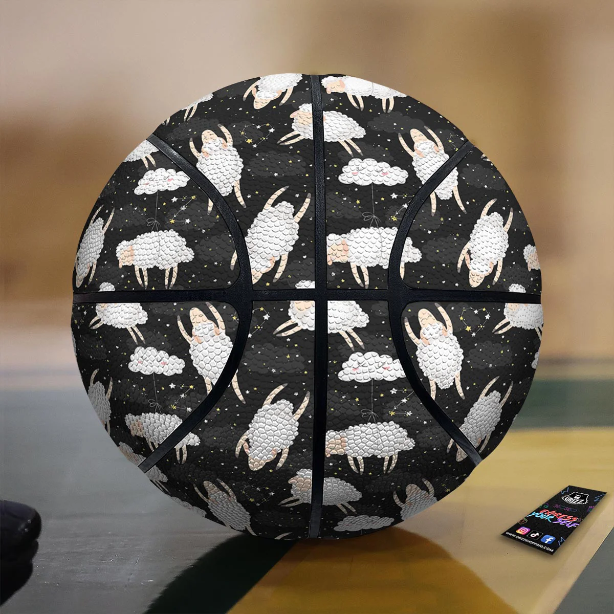Sheep And Star Print Pattern Basketball