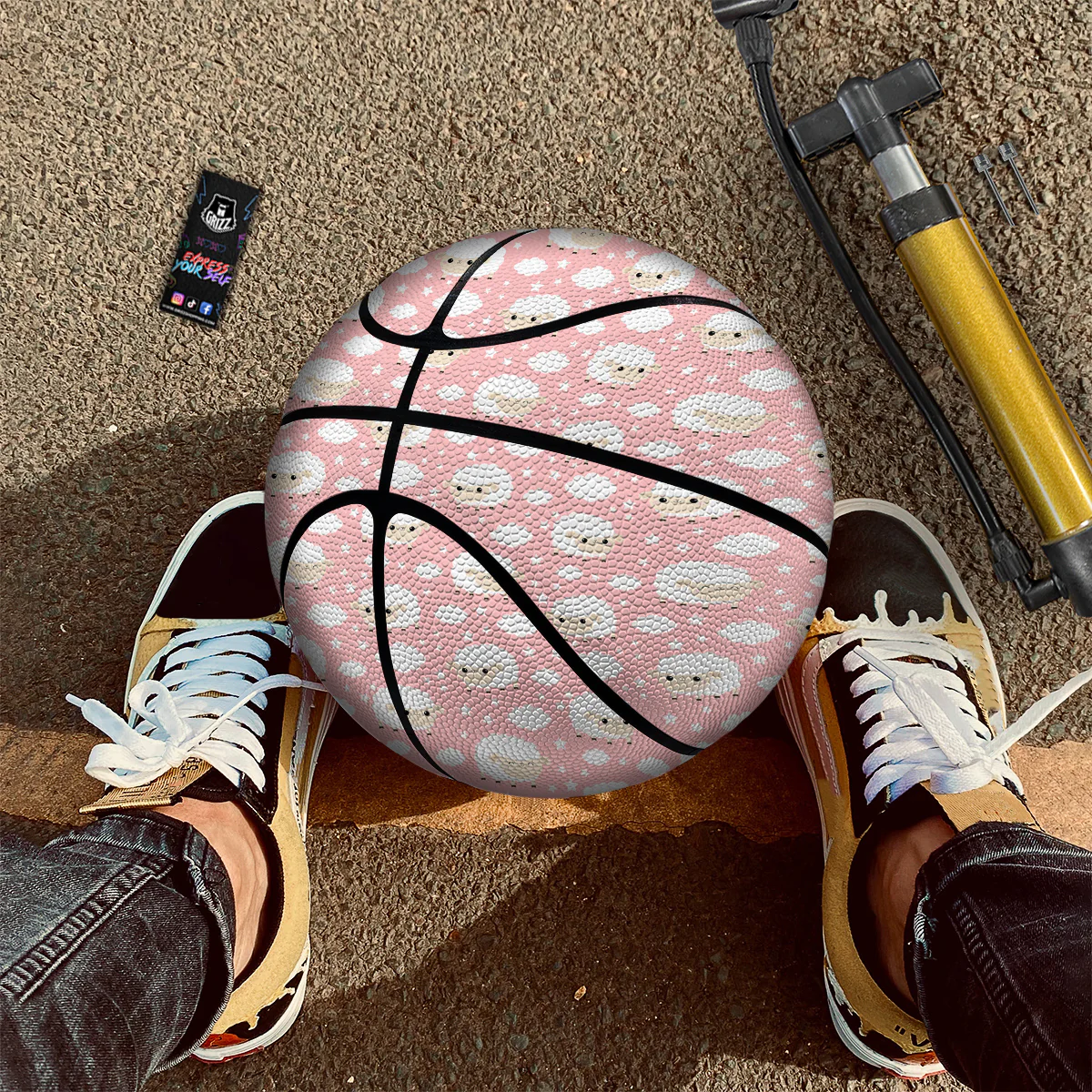 Sheep Cute Print Pattern Basketball - Image 2