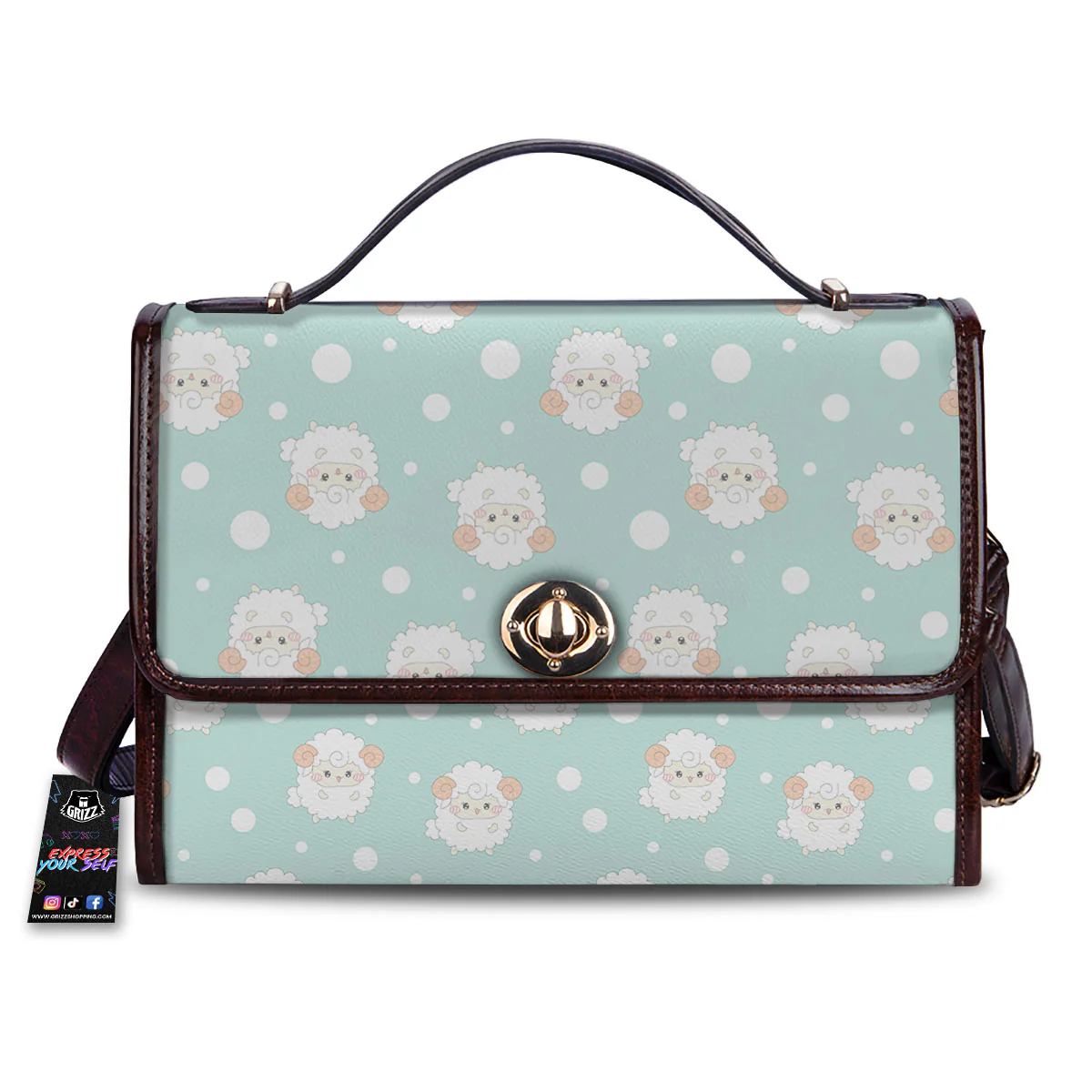 Sheep Kawaii Print Pattern Women's Satchel Bag