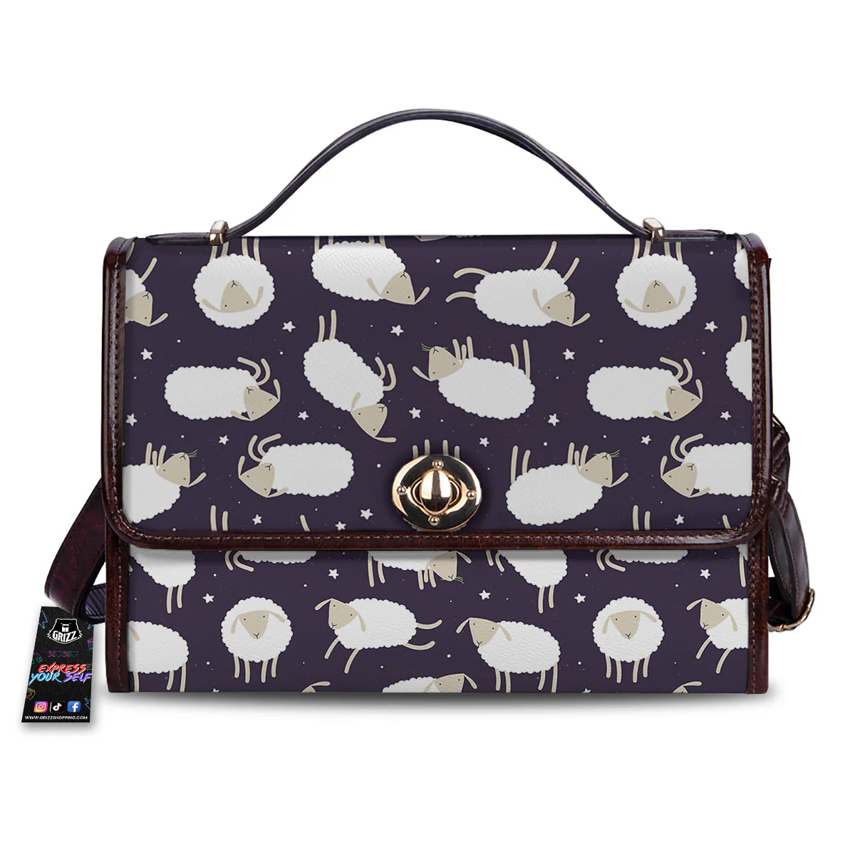 Sheep Print Pattern Women's Satchel Bag