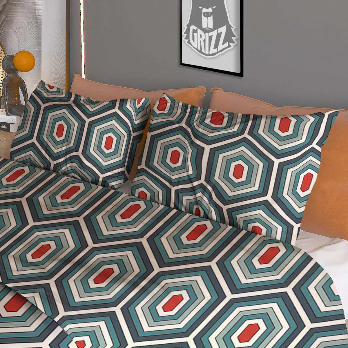 Shell Turtle Print Pattern Duvet Cover Bedding Set - Image 3