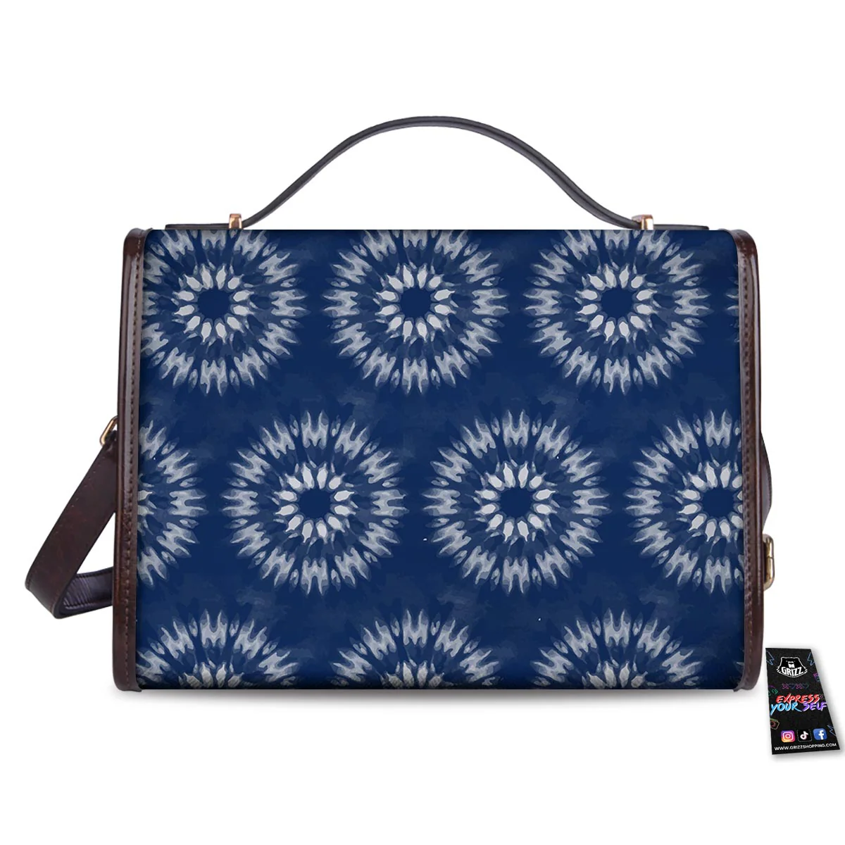 Shibori Print Pattern Women's Satchel Bag - Image 2