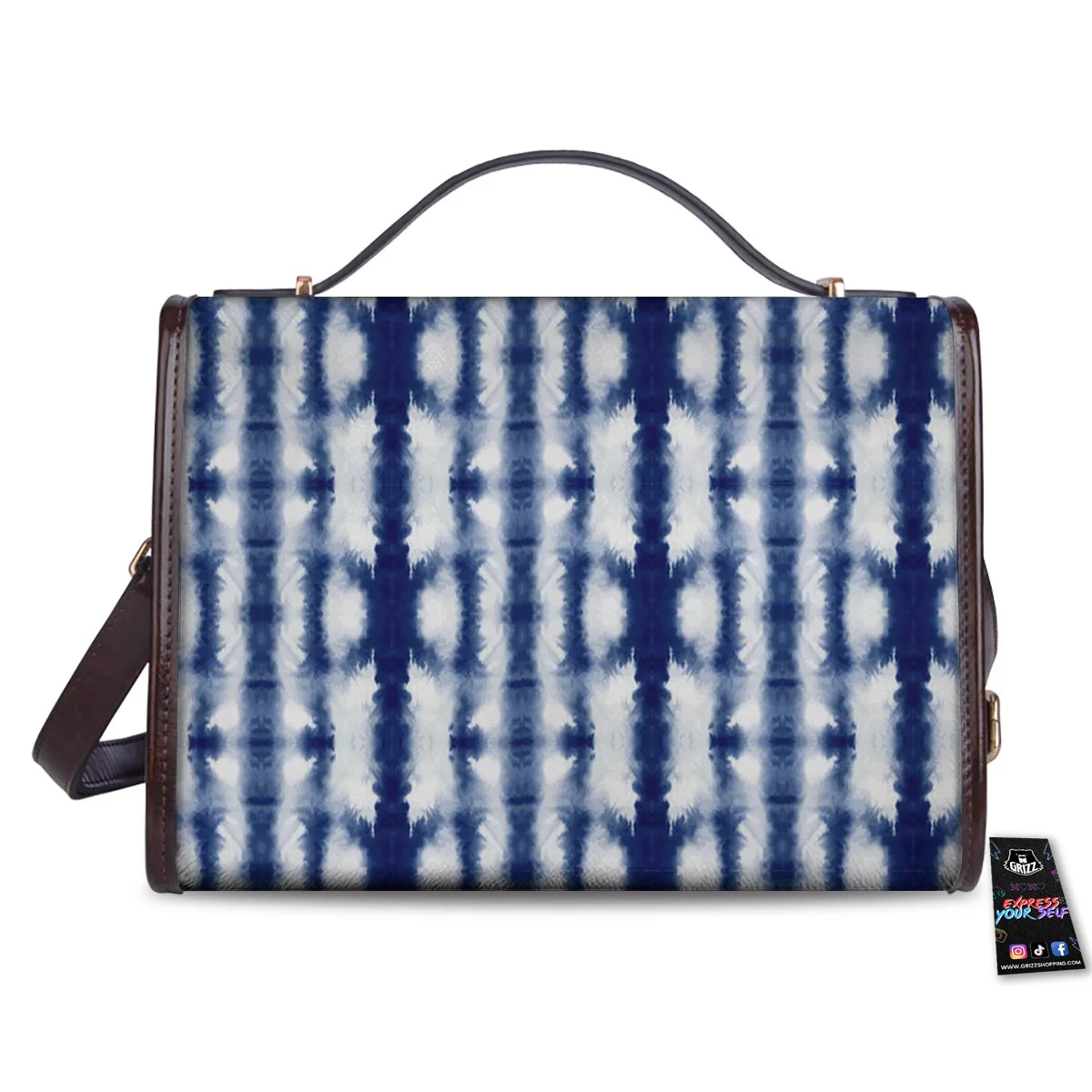 Shibori Tie Dye Print Pattern Women's Satchel Bag - Image 2