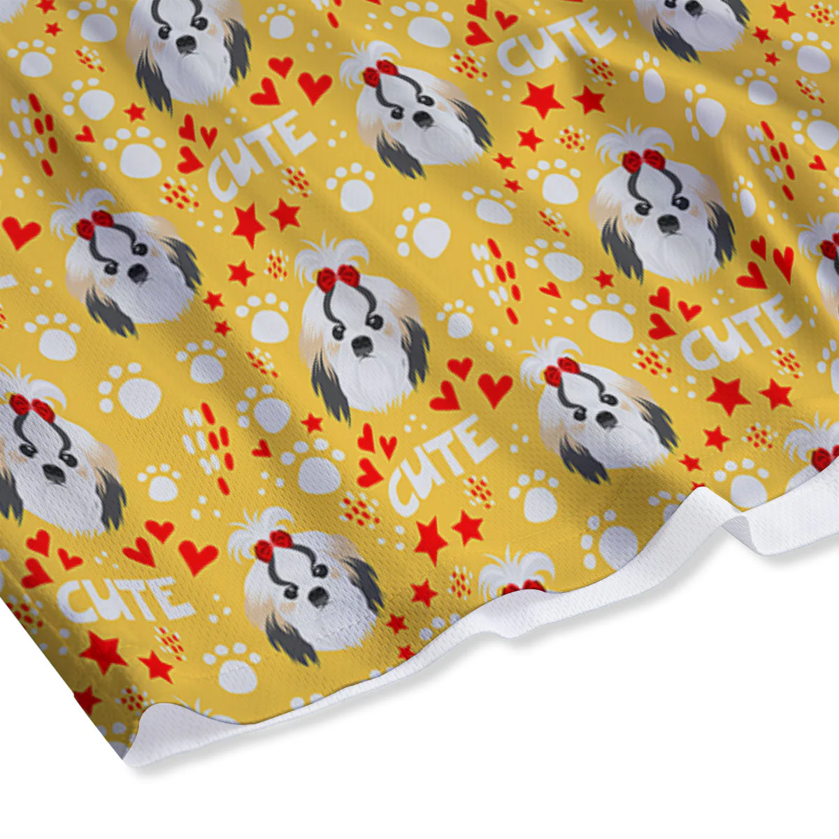Shih Tzu Cartoon Print Pattern Mesh Shorts - Image 4