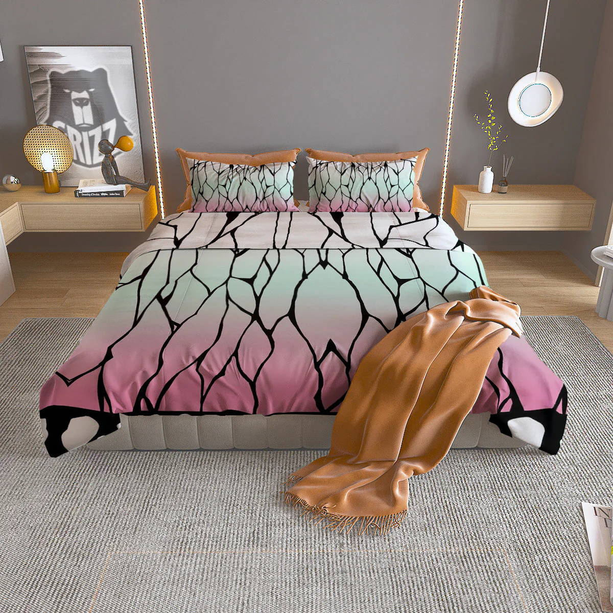 Shinobu Print Pattern Duvet Cover Bedding Set