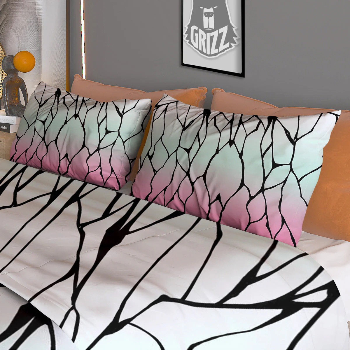 Shinobu Print Pattern Duvet Cover Bedding Set - Image 3