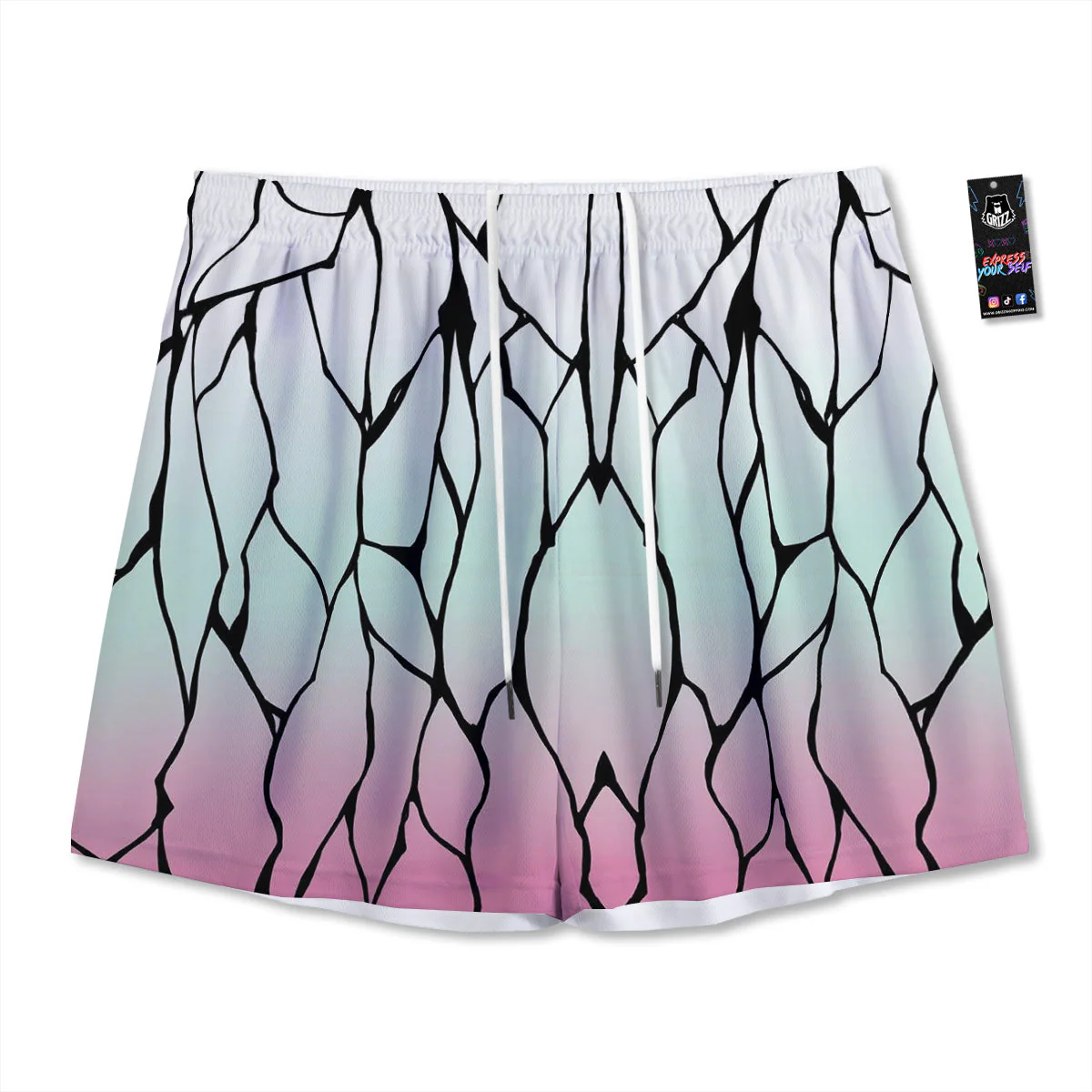 Shinobu Print Pattern Mesh Shorts