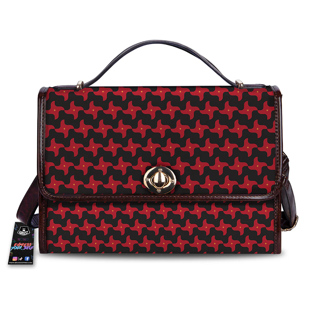 Shuriken Ninja Print Pattern Women's Satchel Bag