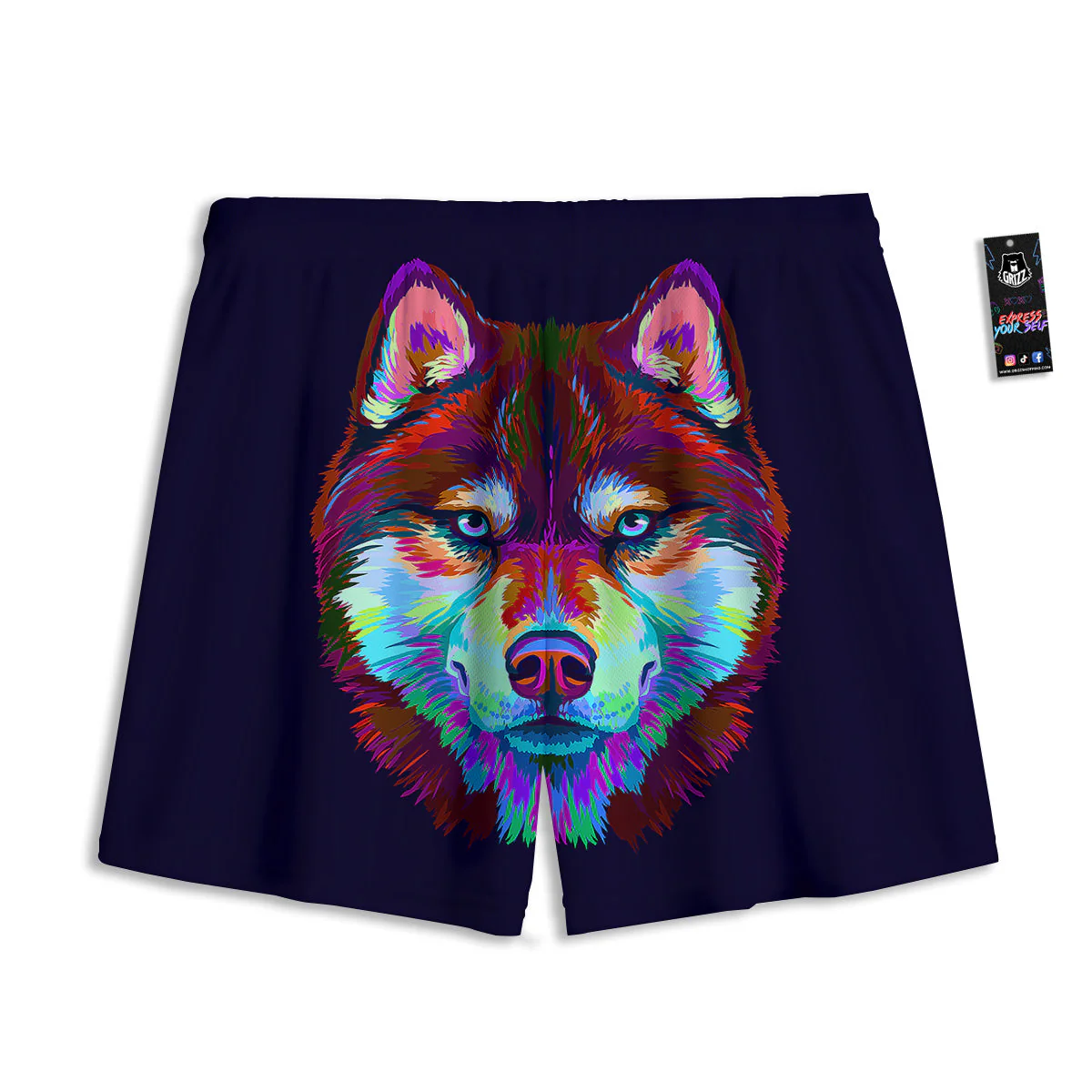 Siberian Husky Colorful Print Mesh Shorts - Image 2