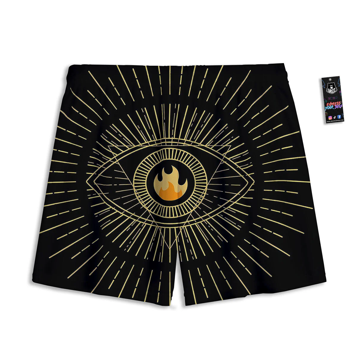 Sight Masonic Eye Print Mesh Shorts - Image 2