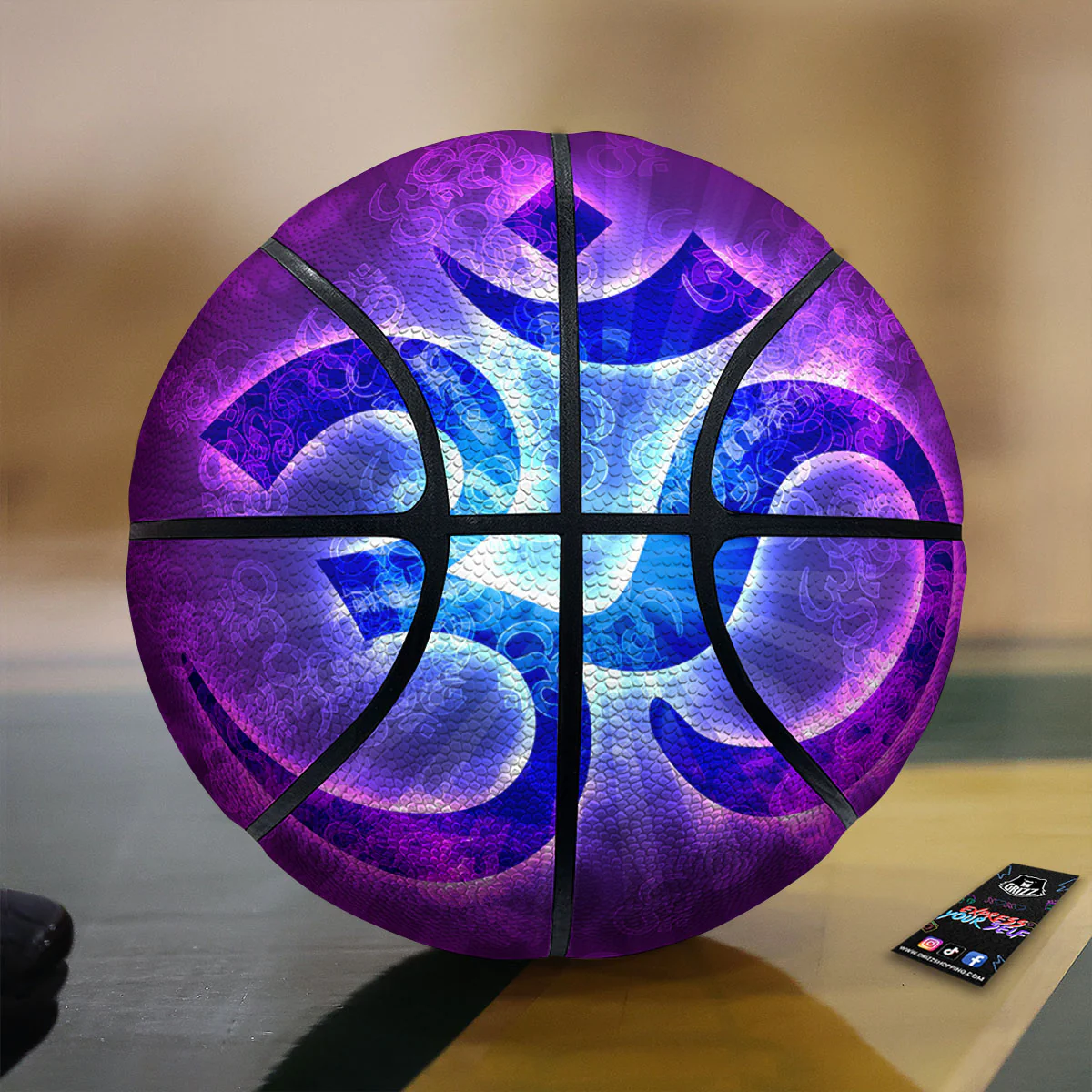 Sign Om Indian Print Basketball