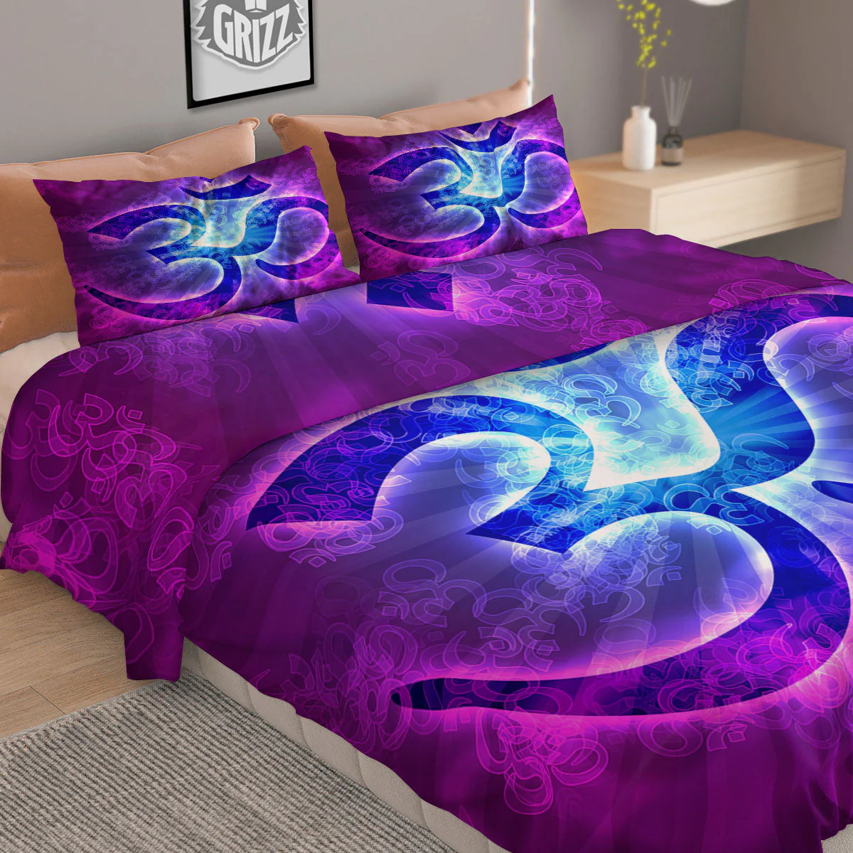 Sign Om Indian Print Duvet Cover Bedding Set - Image 2