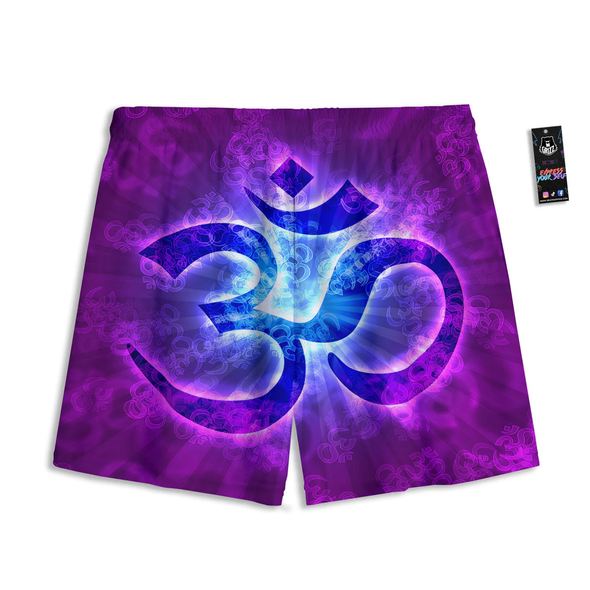 Sign Om Indian Print Mesh Shorts - Image 2