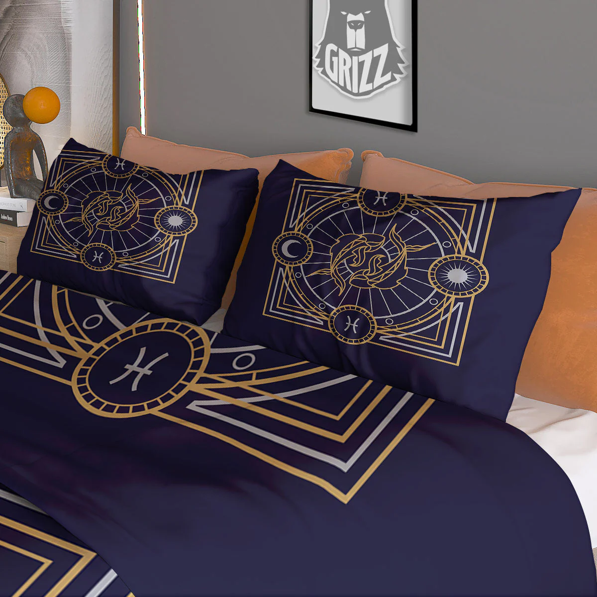 Signs Astrological And Pisces Print Duvet Cover Bedding Set - Image 3