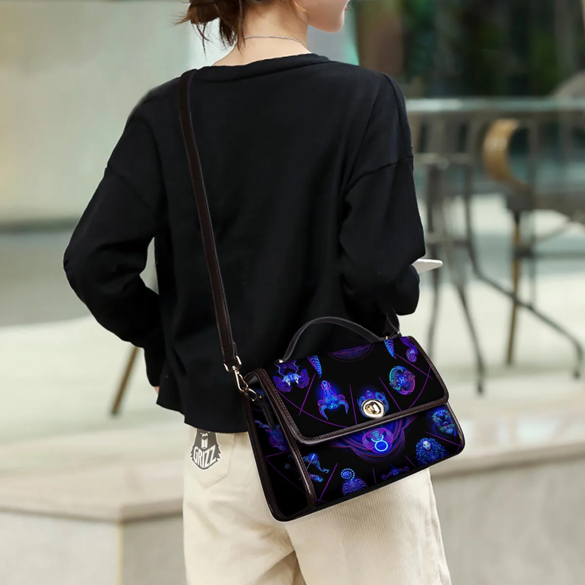 Signs Astrological And Taurus Print Women's Satchel Bag - Image 3