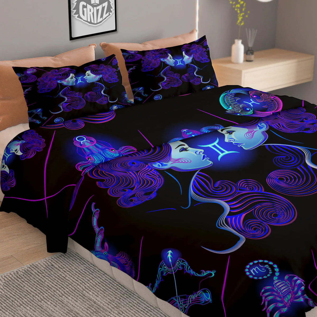 Signs Astrological And Virgo Print Duvet Cover Bedding Set - Image 2