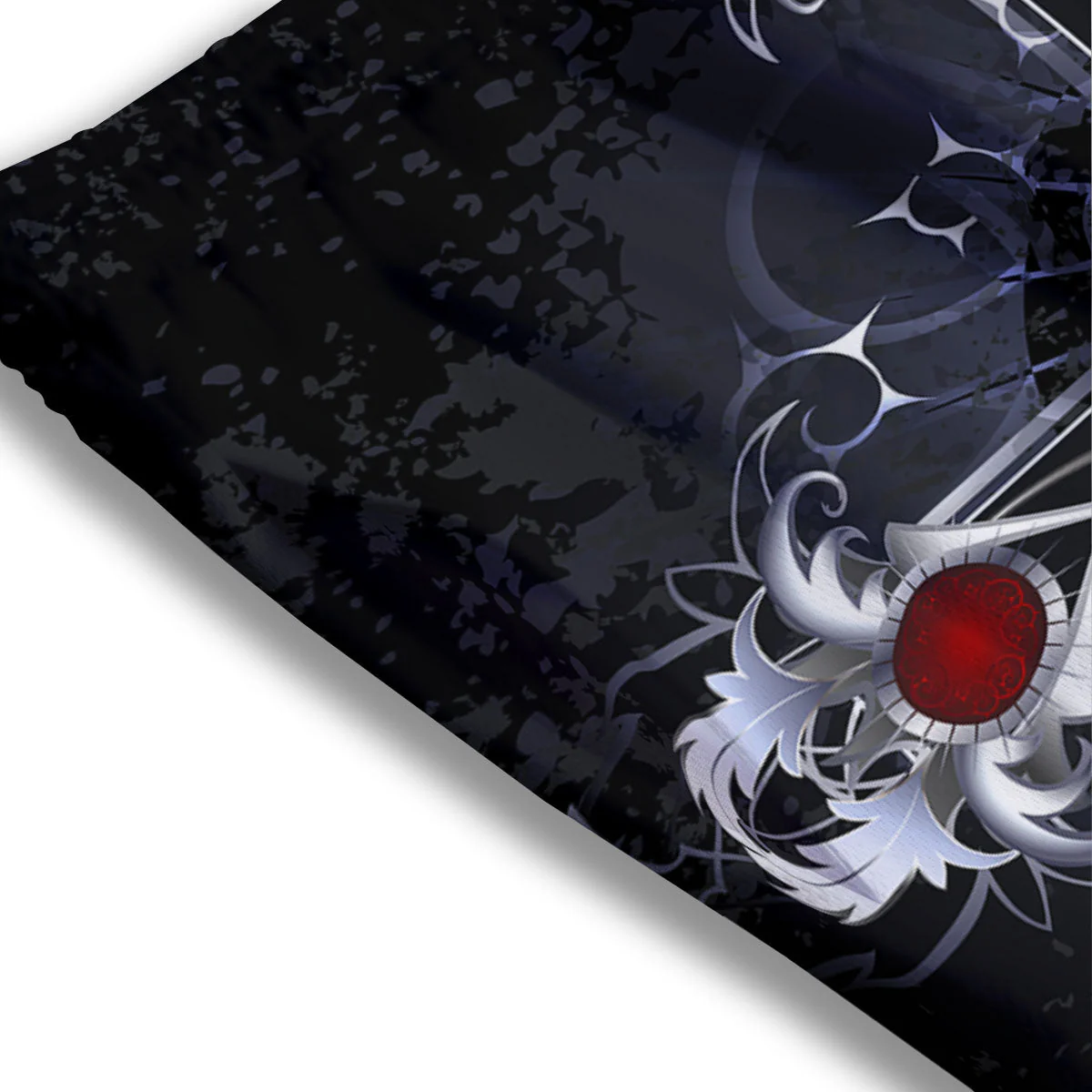 Silver Cross Ornamental Print Mesh Shorts - Image 3