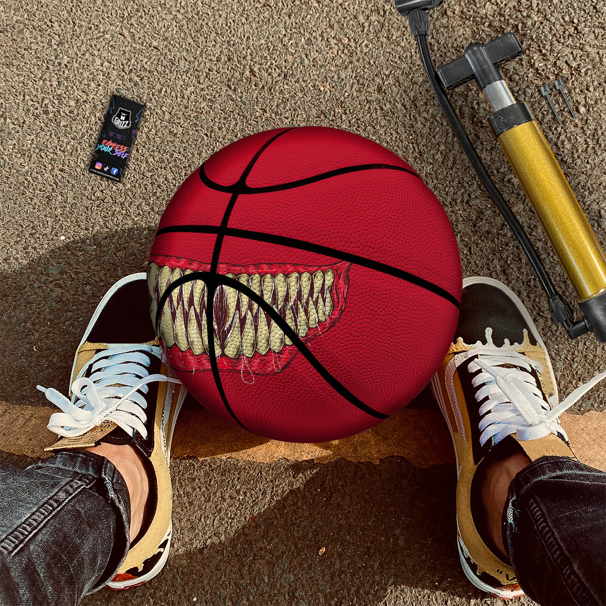 Sinister Smile Print Basketball - Image 2