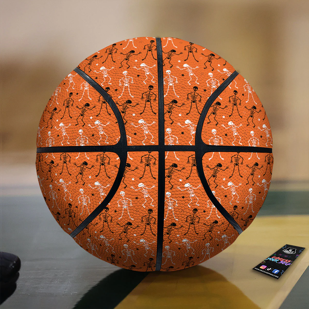 Skeleton Party Halloween Print Pattern Basketball