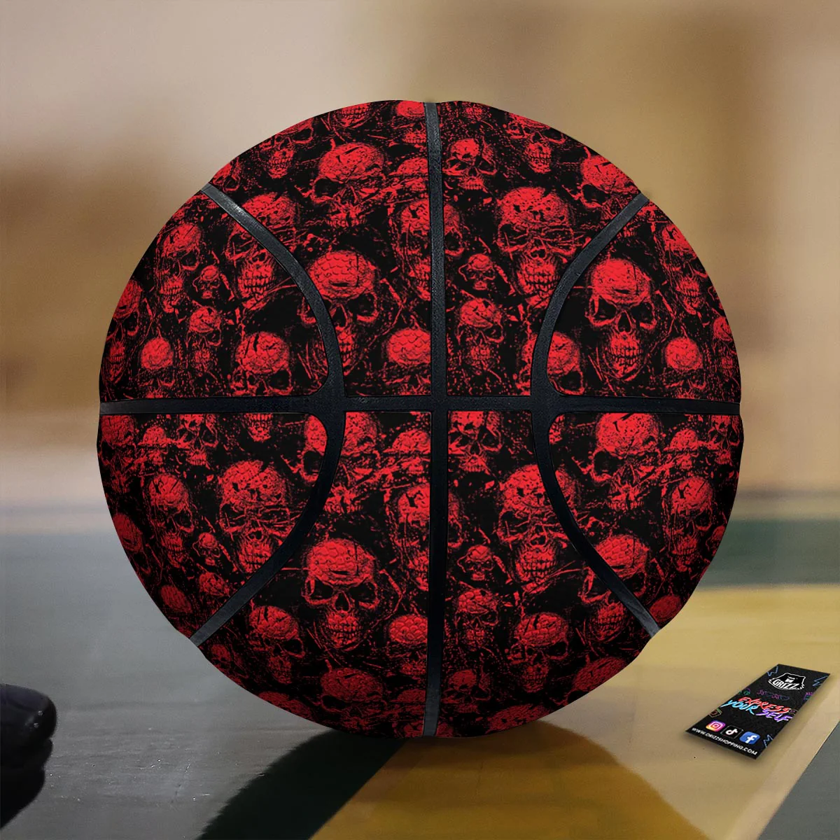 Skeleton Scary Print Pattern Basketball