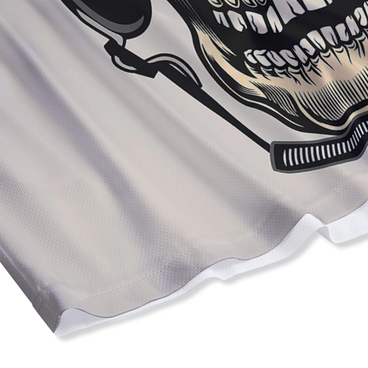 Skull Biker Helmet Vintage Print Mesh Shorts - Image 4