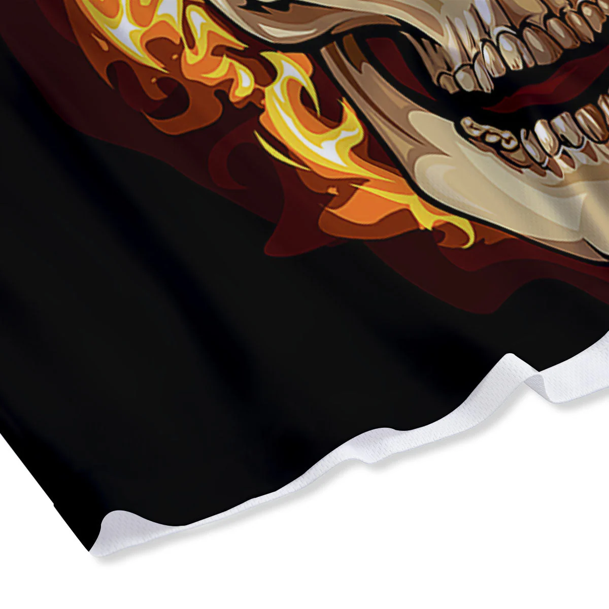 Skull Fire Print Mesh Shorts - Image 4