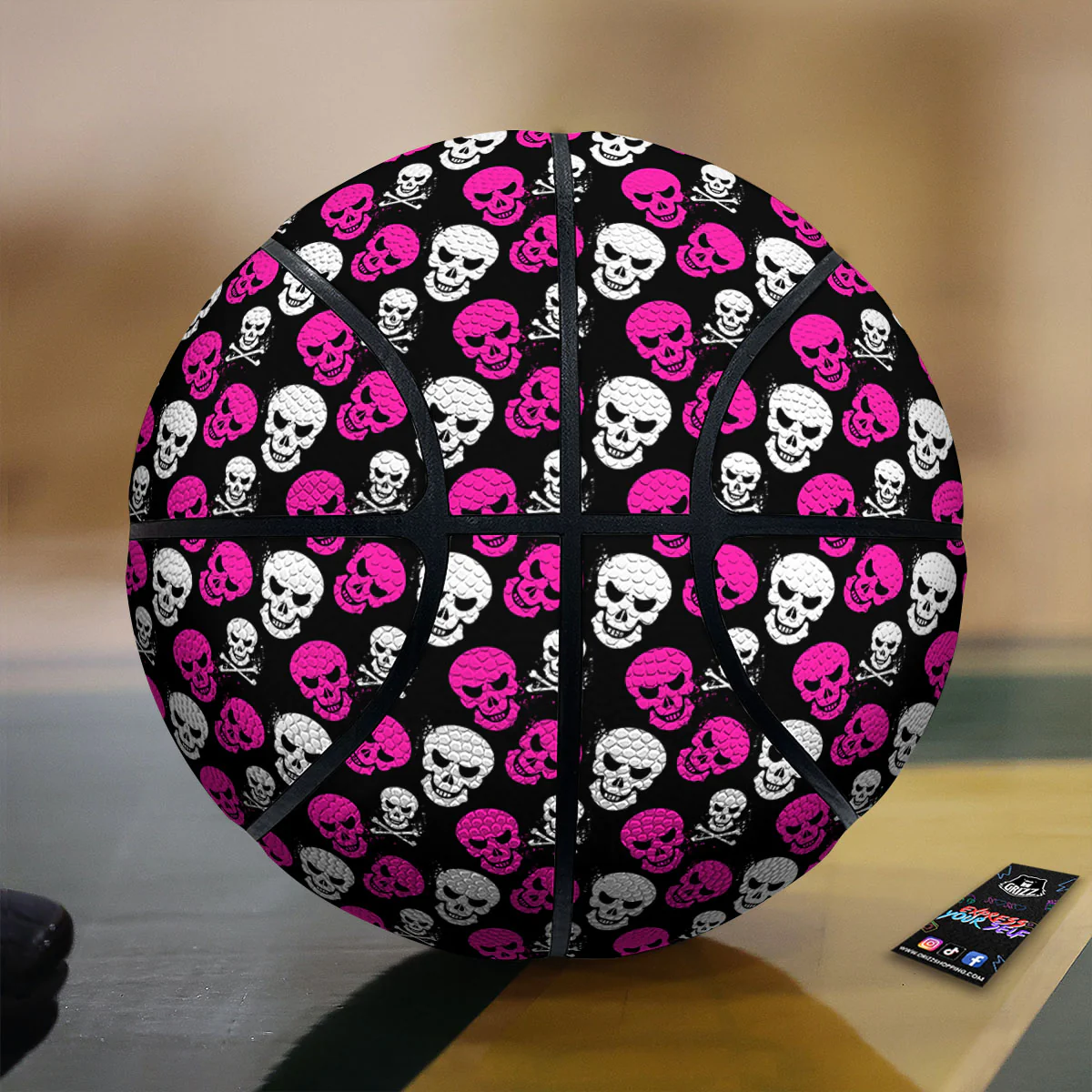Skull Girly Emo Print Pattern Basketball