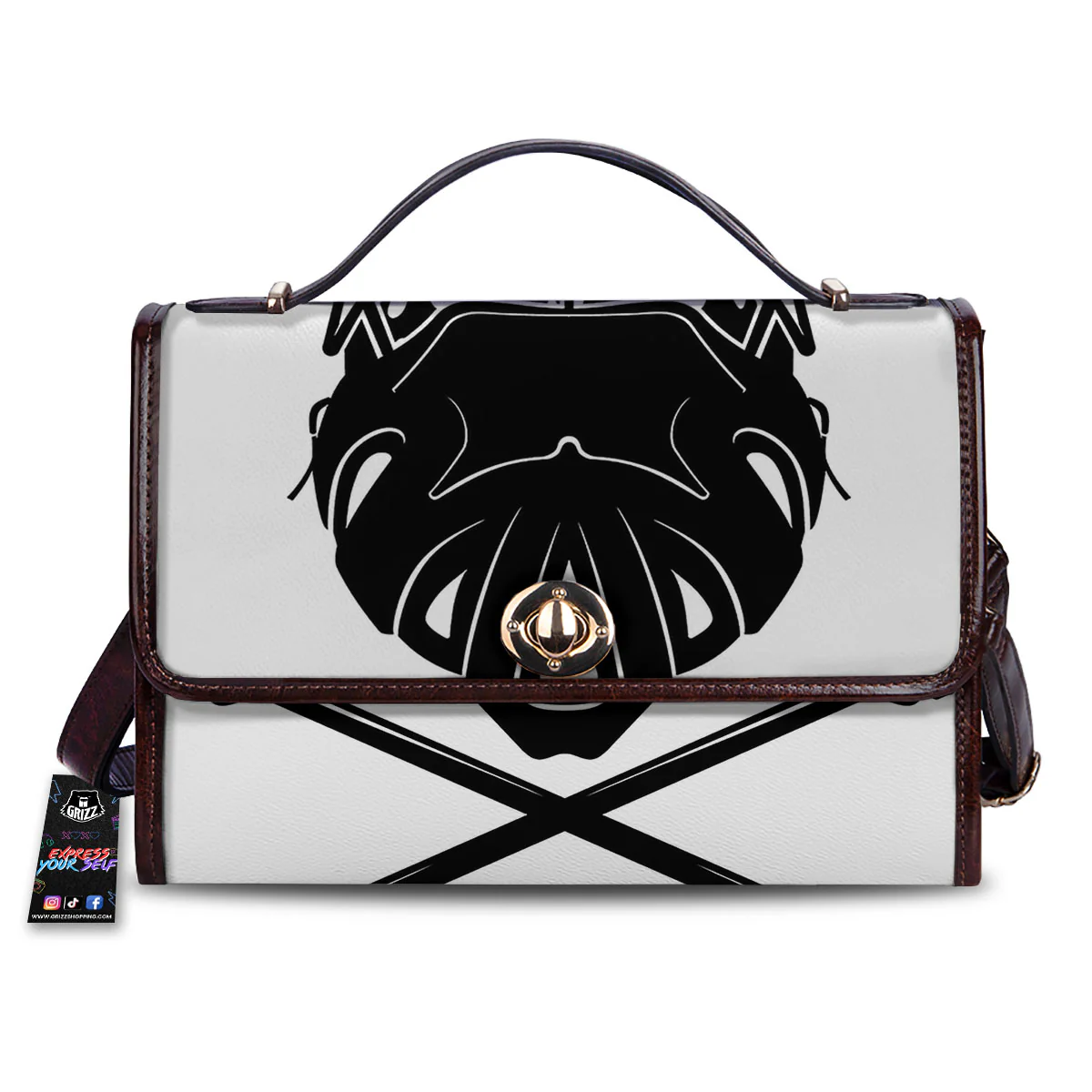 Skull Lacrosse Print Women's Satchel Bag