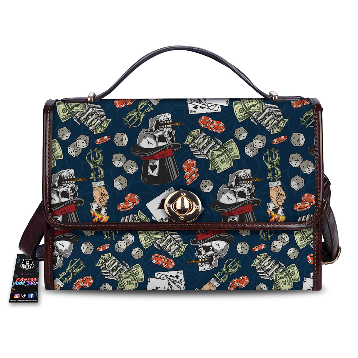 Skull Vintage Print Pattern Women's Satchel Bag