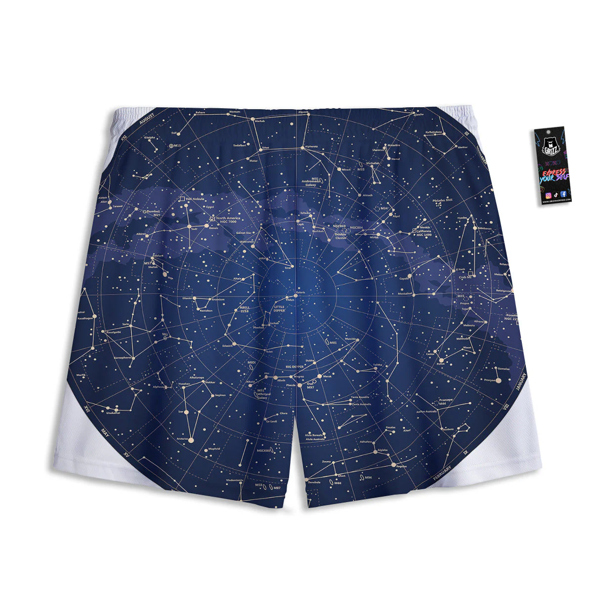 Sky Map Constellation Print Mesh Shorts - Image 2