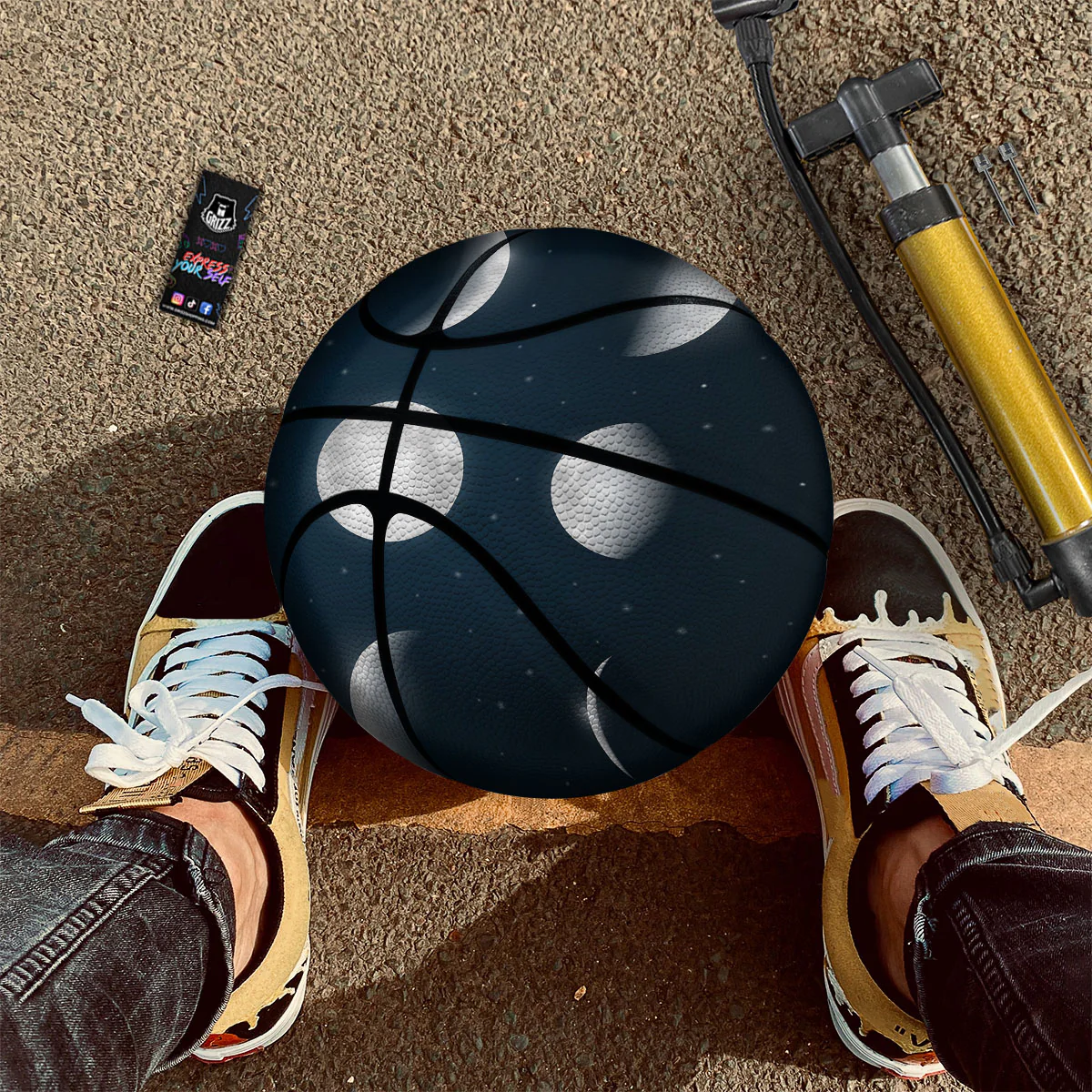 Sky Moon Night Phase Print Basketball - Image 2
