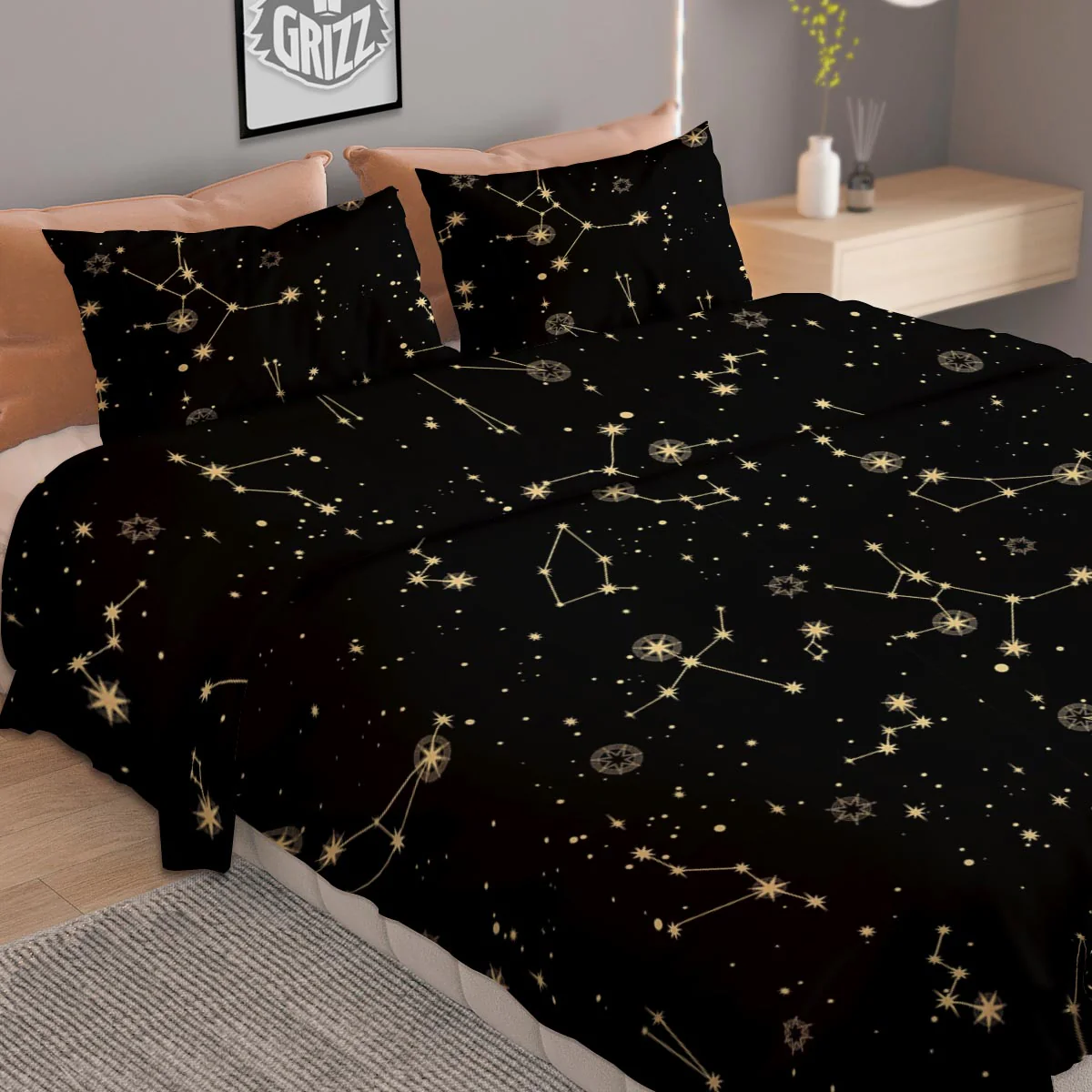 Sky Star Print Pattern Duvet Cover Bedding Set - Image 2