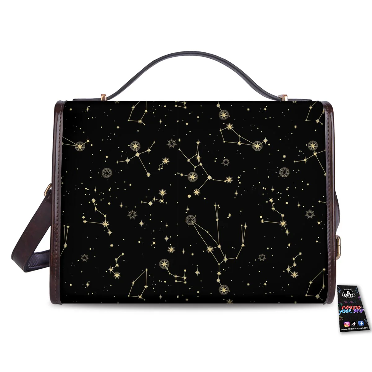 Sky Star Print Pattern Women's Satchel Bag - Image 2