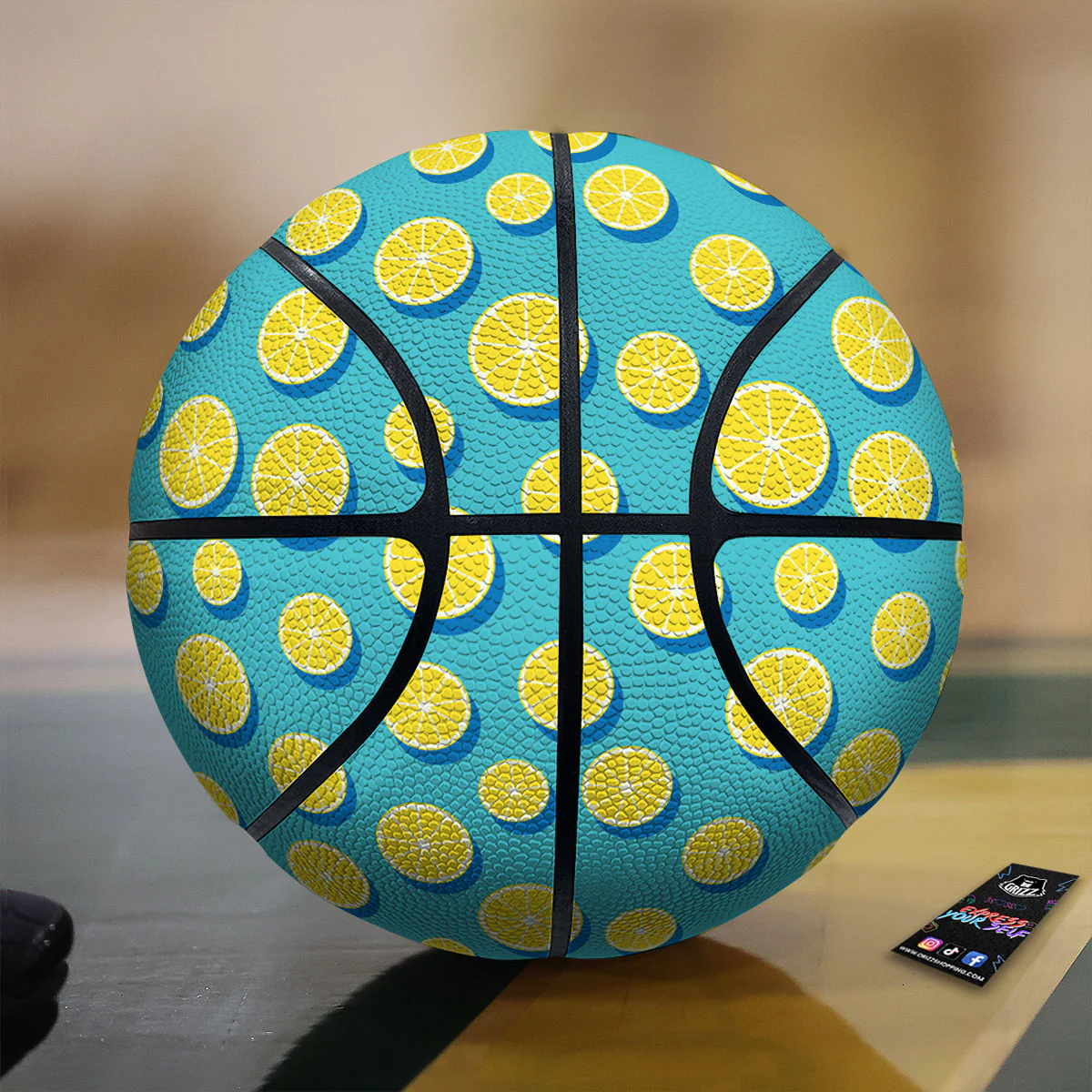 Slices Lemon Print Pattern Basketball