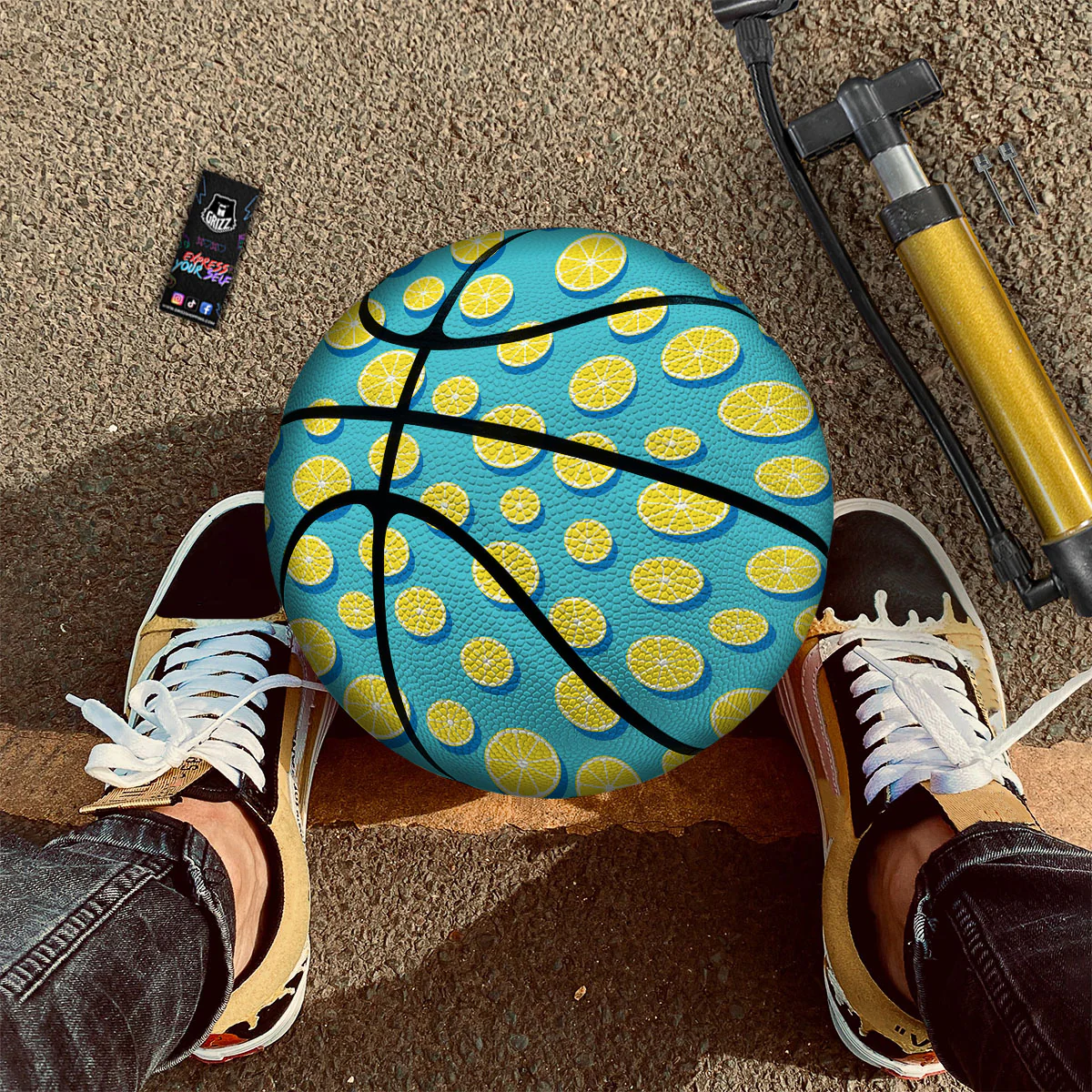 Slices Lemon Print Pattern Basketball - Image 2
