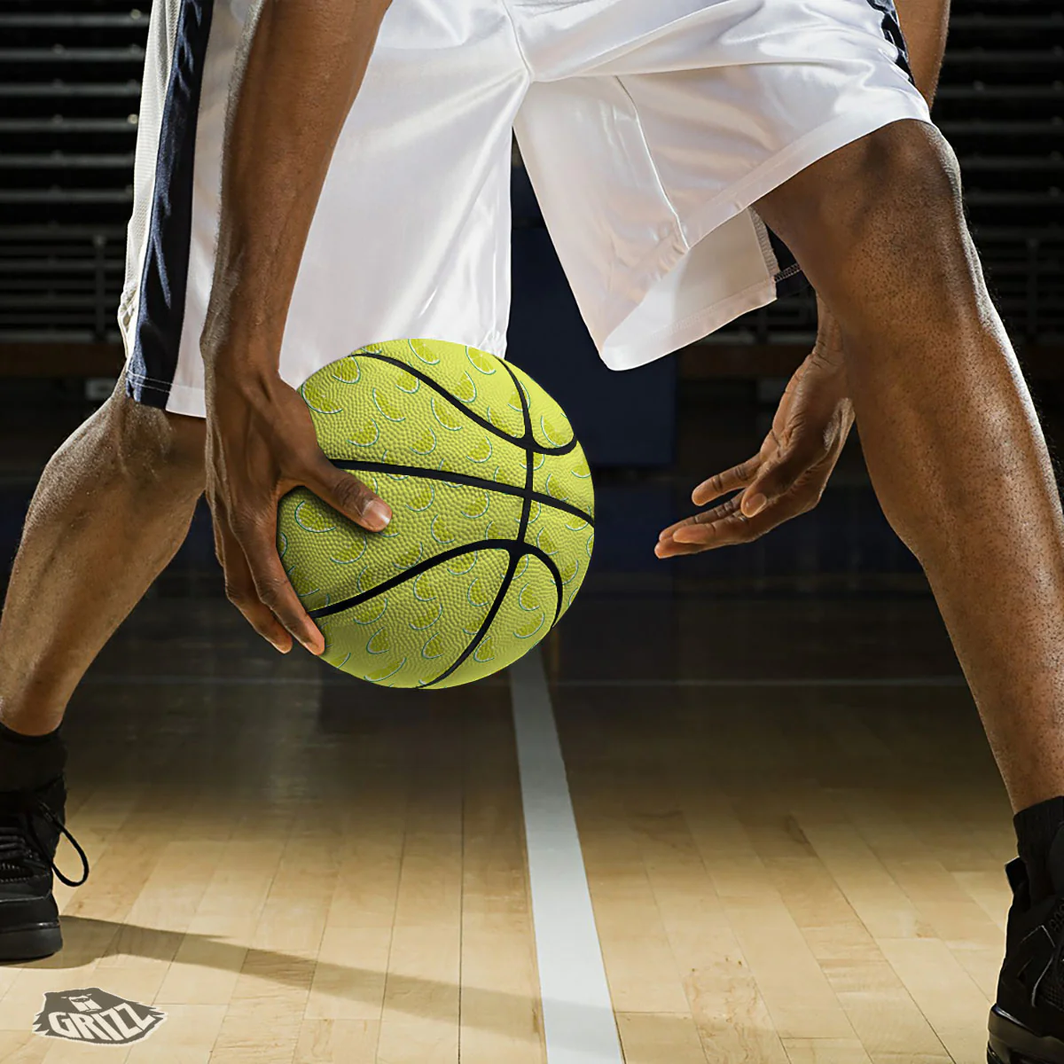 Slices Lime Green Print Pattern Basketball - Image 3