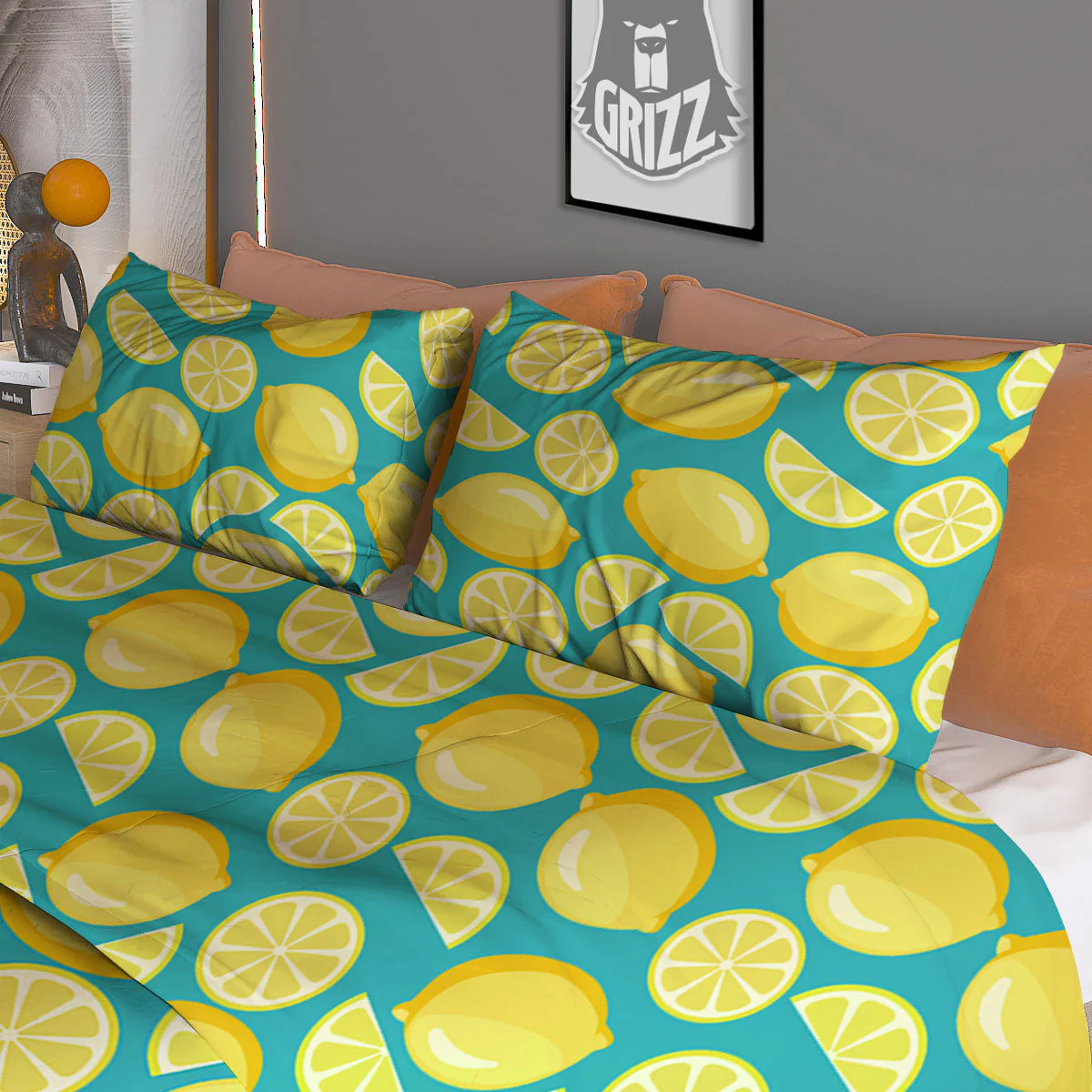Slices Lime Print Pattern Duvet Cover Bedding Set - Image 3