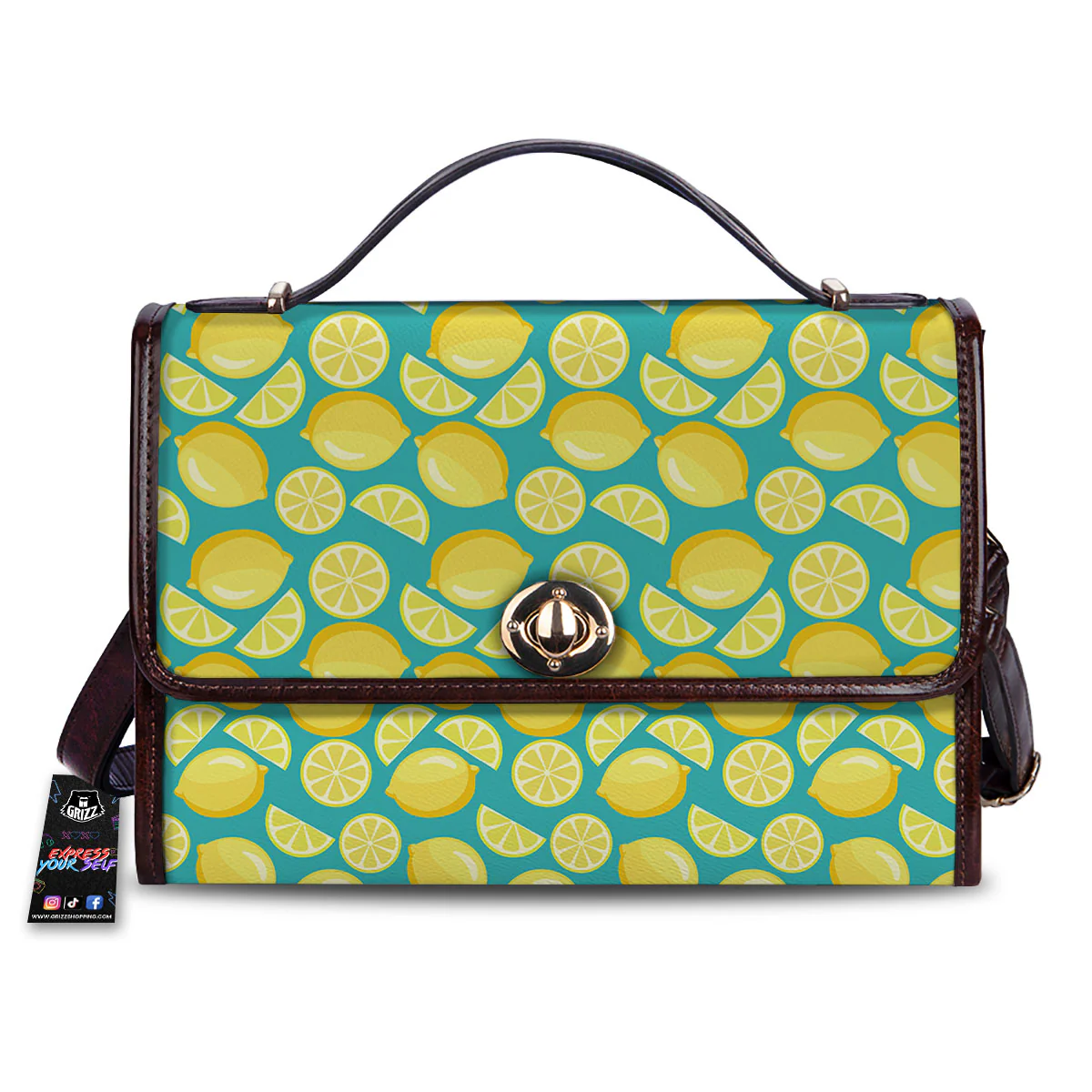 Slices Lime Print Pattern Women's Satchel Bag