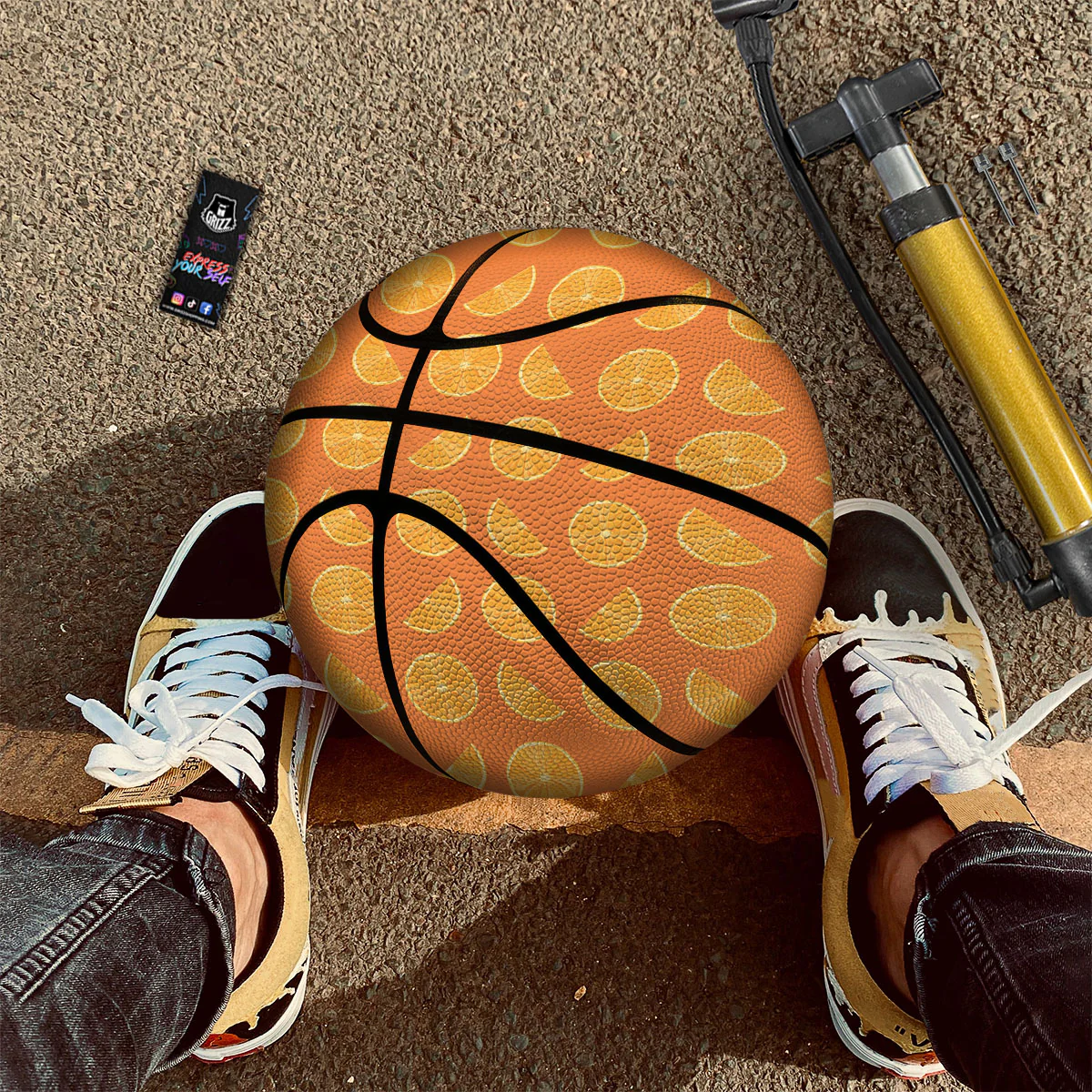 Slices Orange Print Pattern Basketball - Image 2