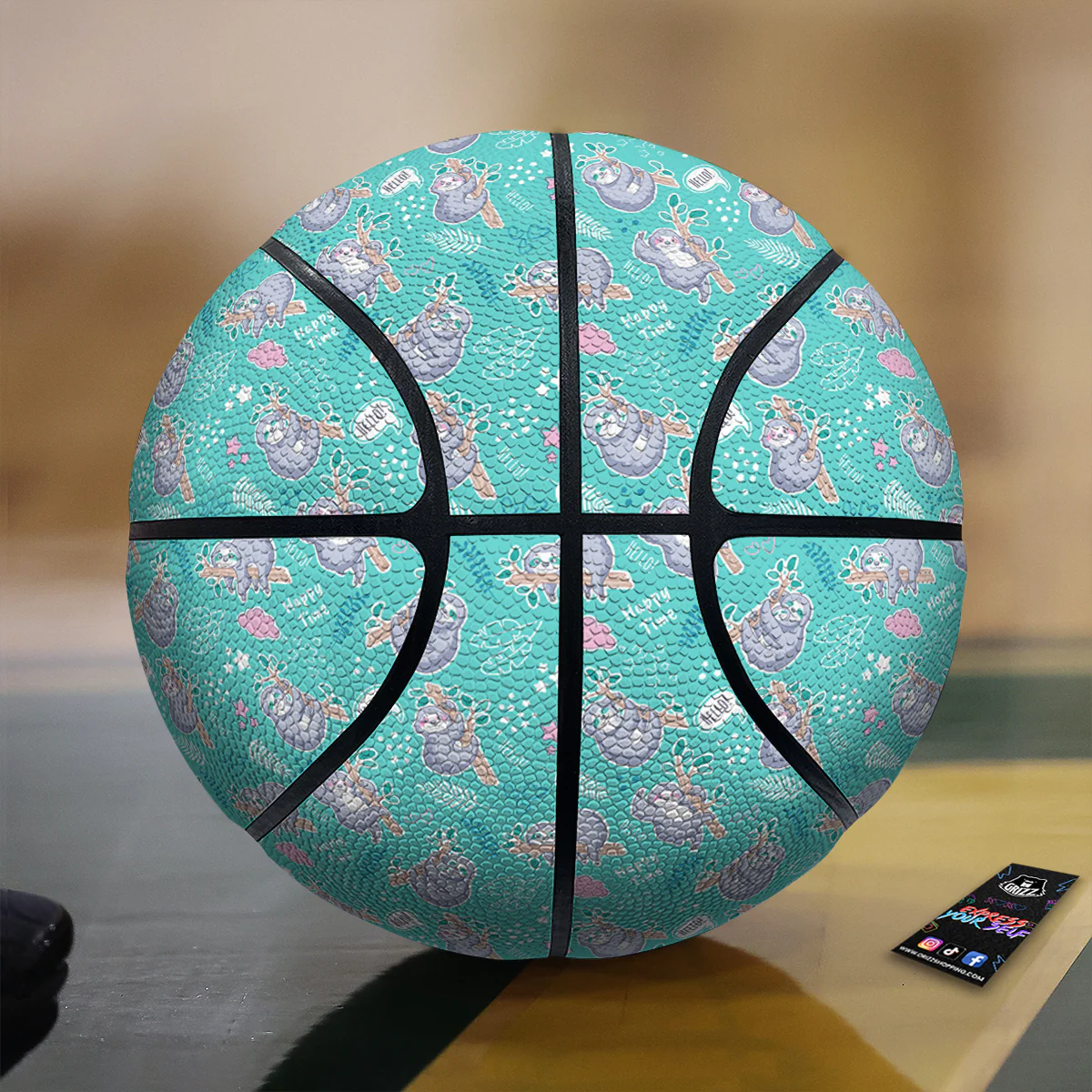 Sloth Cute Print Pattern Basketball