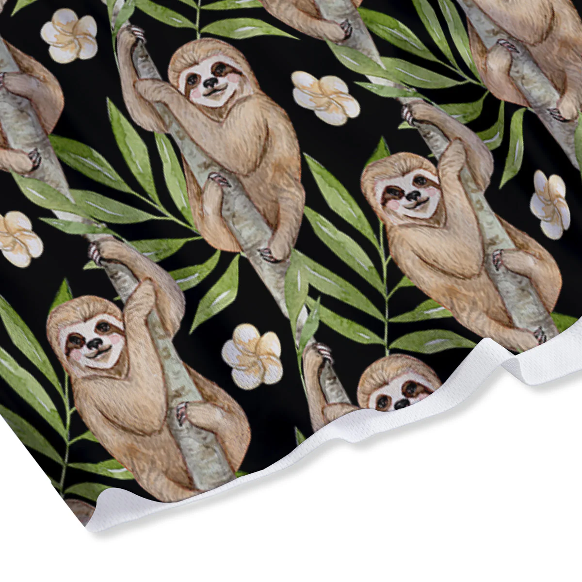 Sloth Watercolor Print Pattern Mesh Shorts - Image 4