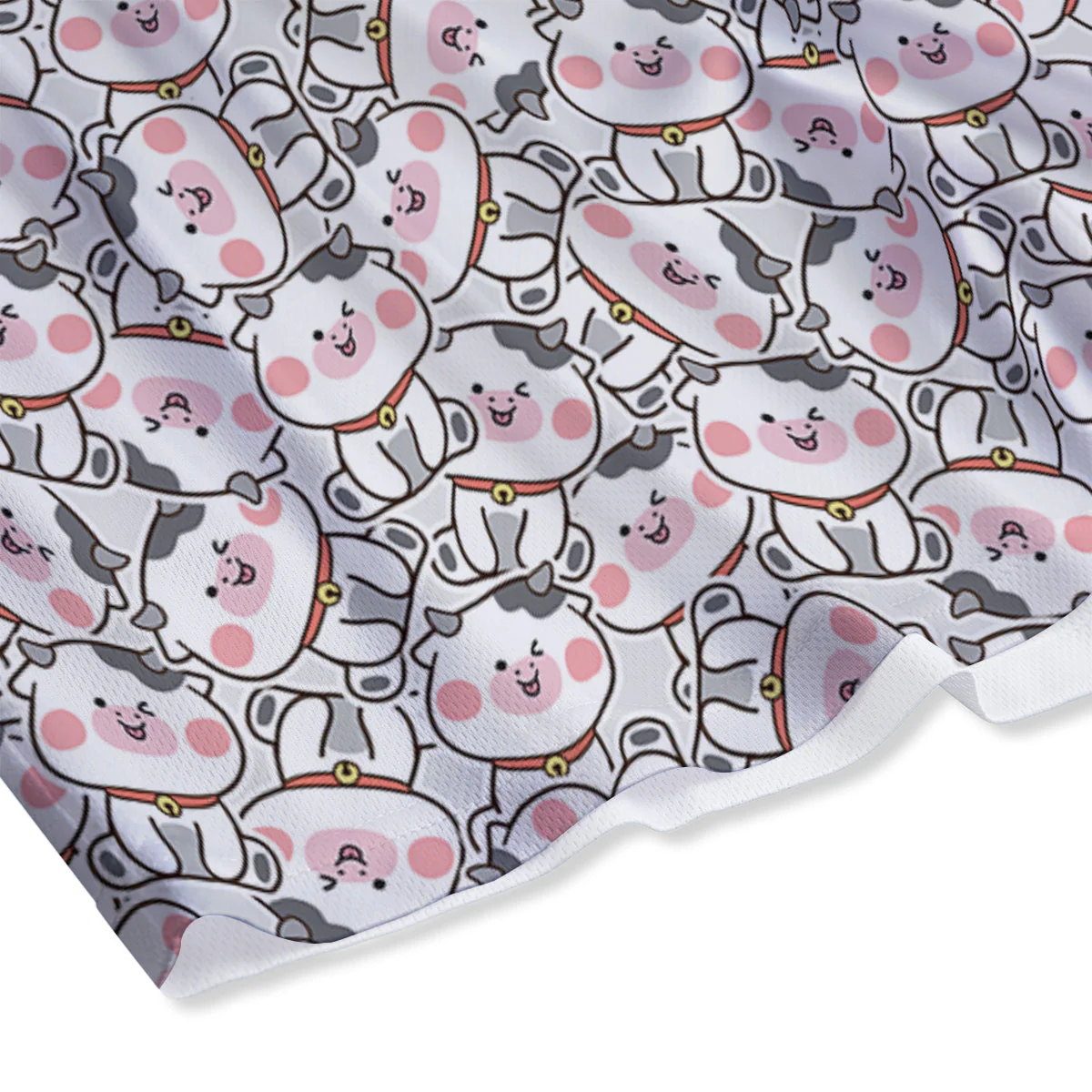 Smiley Cow Cute Print Pattern Mesh Shorts - Image 4