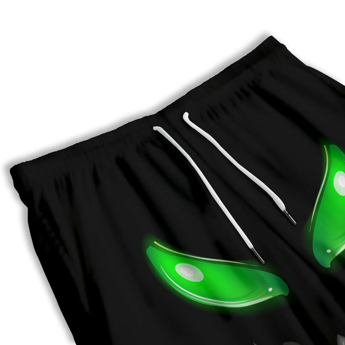 Smiley Face Monster Black Print Men's Athletic Shorts - Image 3