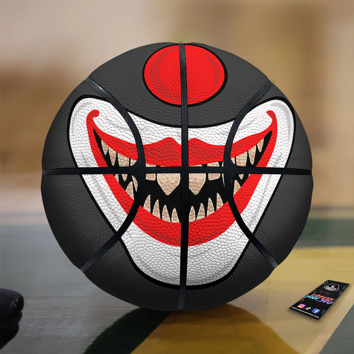 Smiling Clown Halloween Print Basketball
