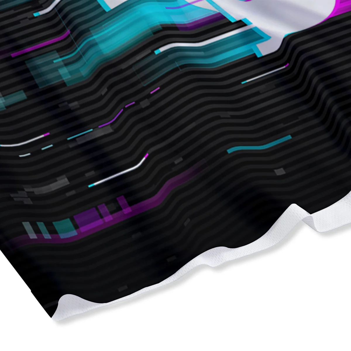 Smiling Skull Glitch Print Mesh Shorts - Image 4
