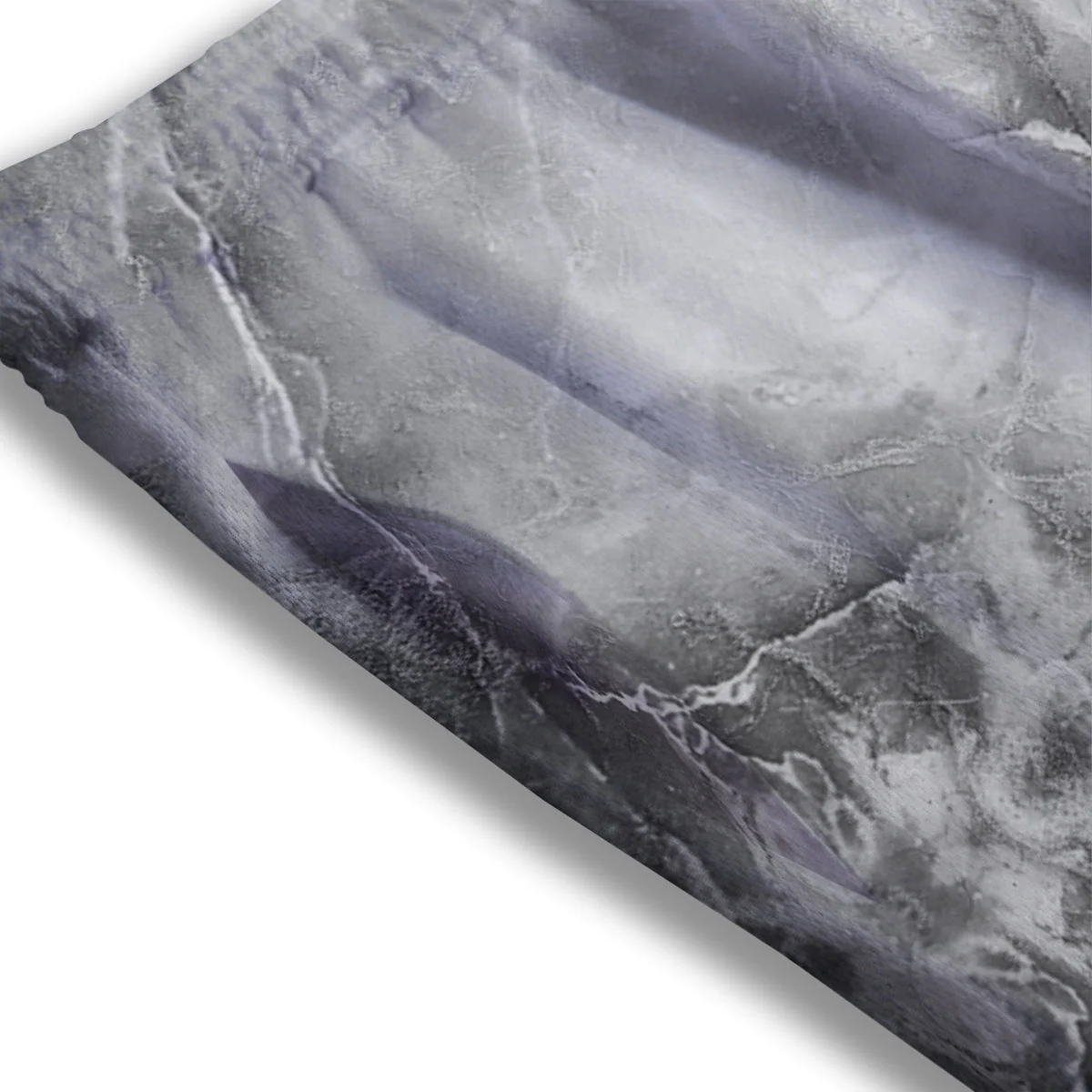 Smoke Marble White Grey Print Pattern Mesh Shorts - Image 3